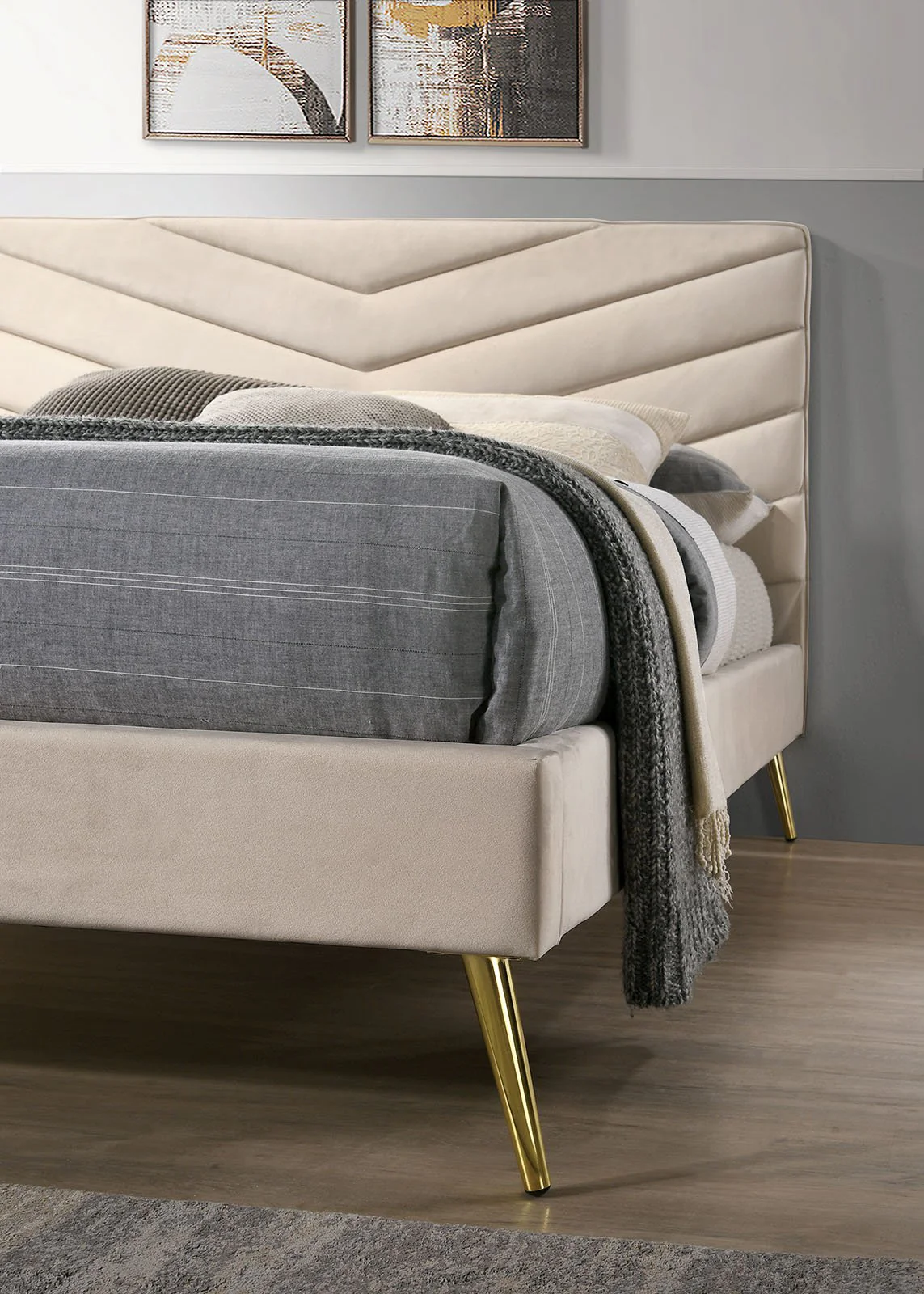Vivar Queen Bed, Beige - Image 2