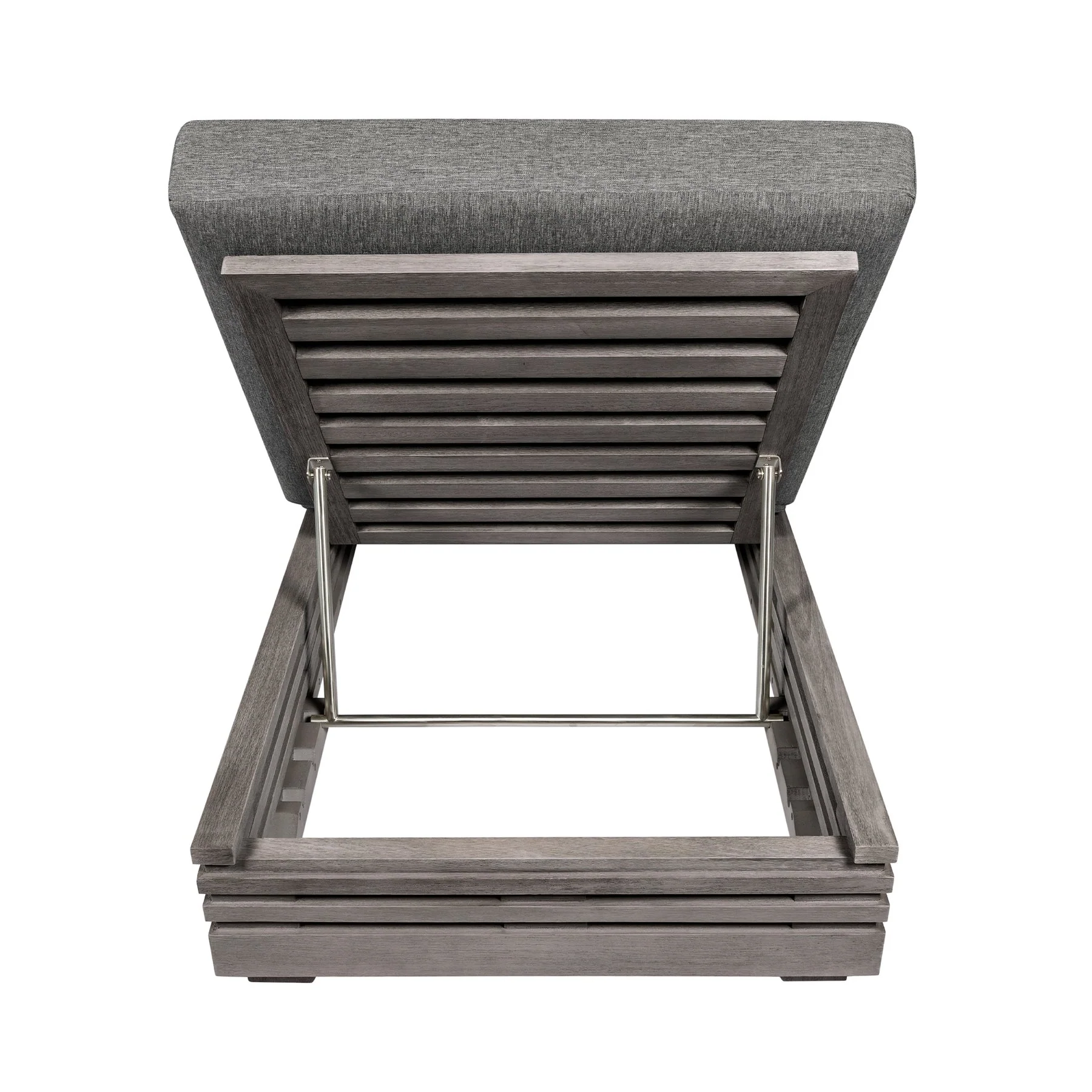 Vivid Outdoor Patio Chaise Lounge Chair in Gray Eucalyptus Wood with Gray Olefin Cushions - Image 7