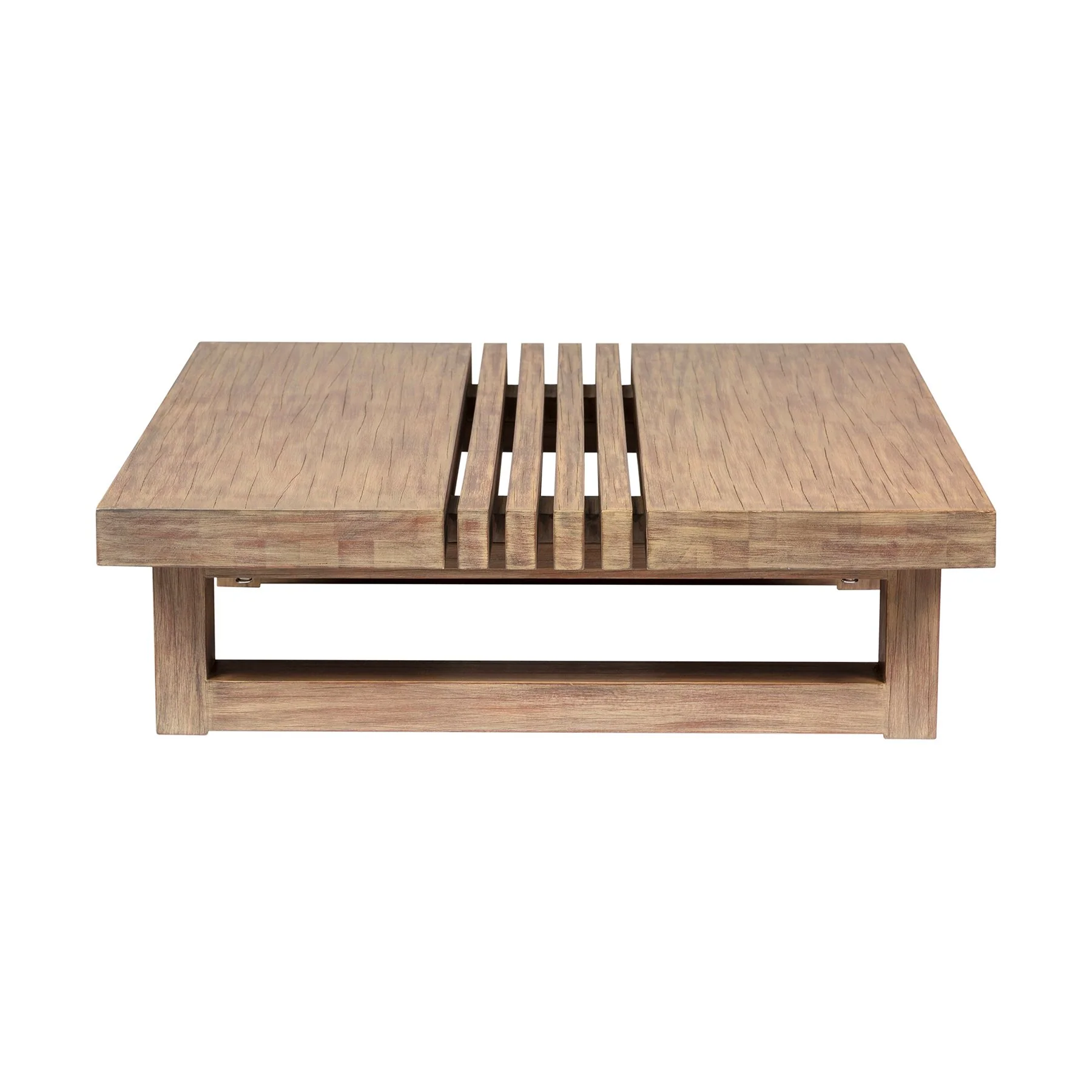 Vivid Outdoor Patio Coffee Table in Light Eucalyptus Wood - Image 3