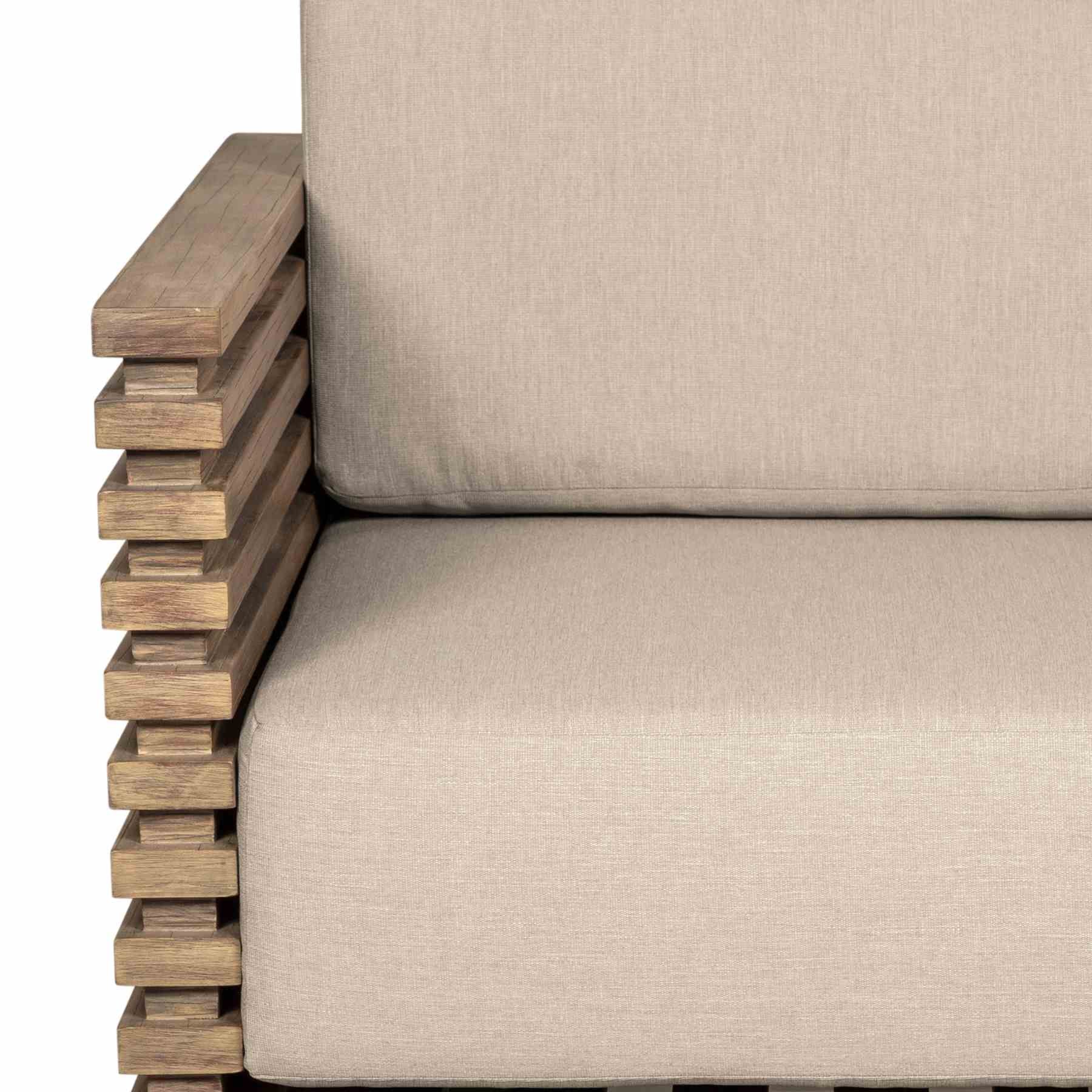 Vivid Swivel Outdoor Patio Chair in Light Eucalyptus Wood with Taupe Olefin Cushions - Image 6
