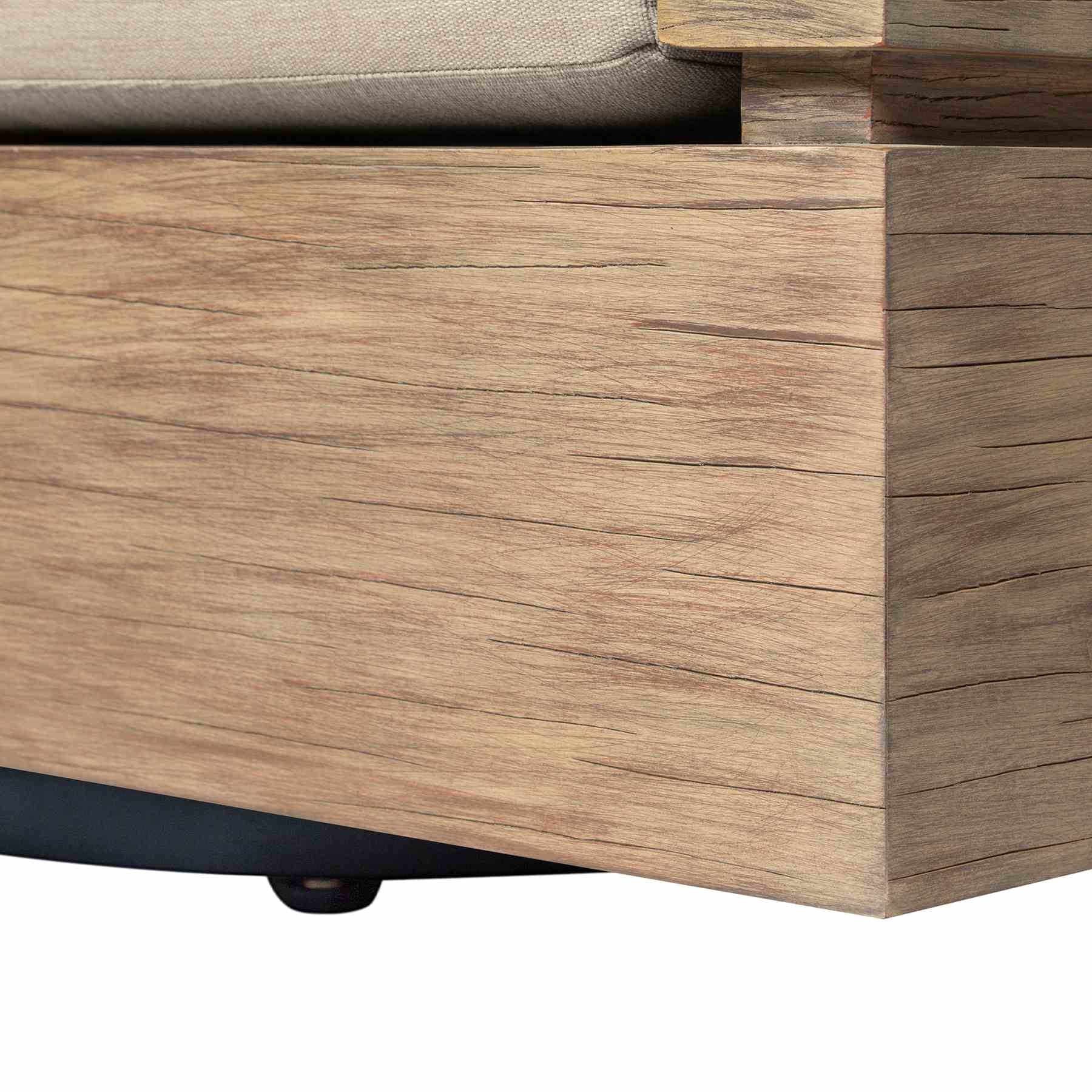 Vivid Swivel Outdoor Patio Chair in Light Eucalyptus Wood with Taupe Olefin Cushions - Image 8