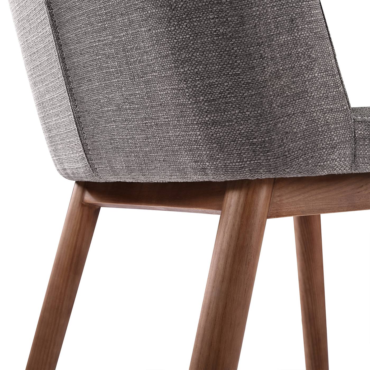 Wade Mid-Century Dining Chair in Walnut Finish and Gray Fabric - Set of 2 - Image 7