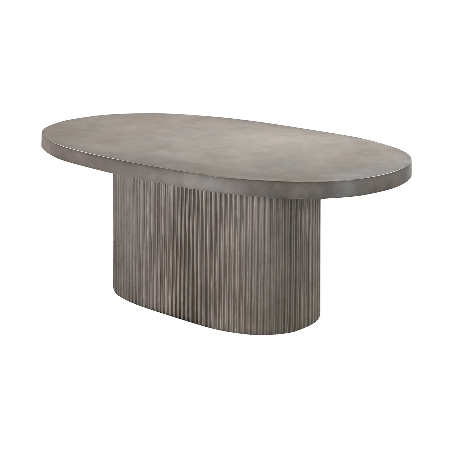 Wave Oval Dining Table in Gray Concrete - Image 2