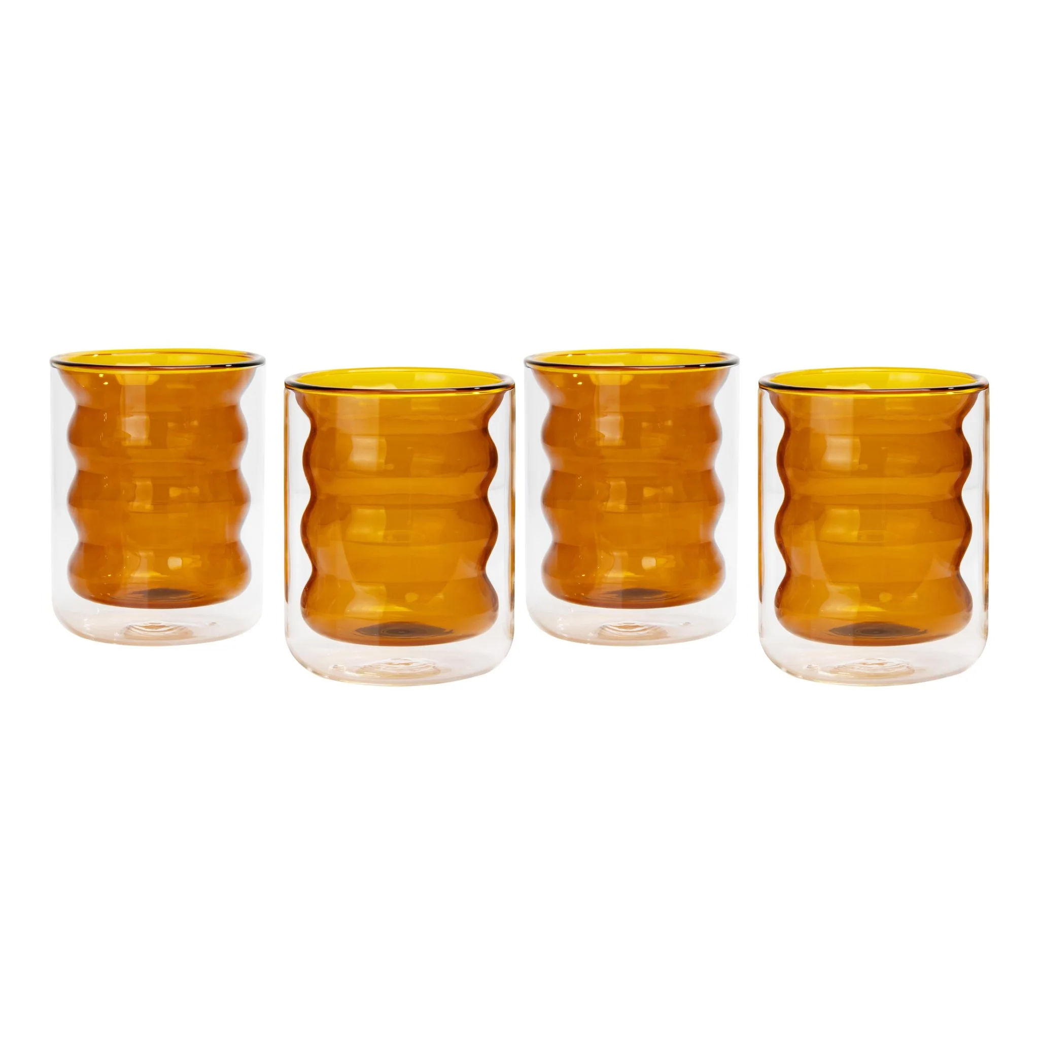 Waves Amber Water Glass - Set of 4 - Image 4