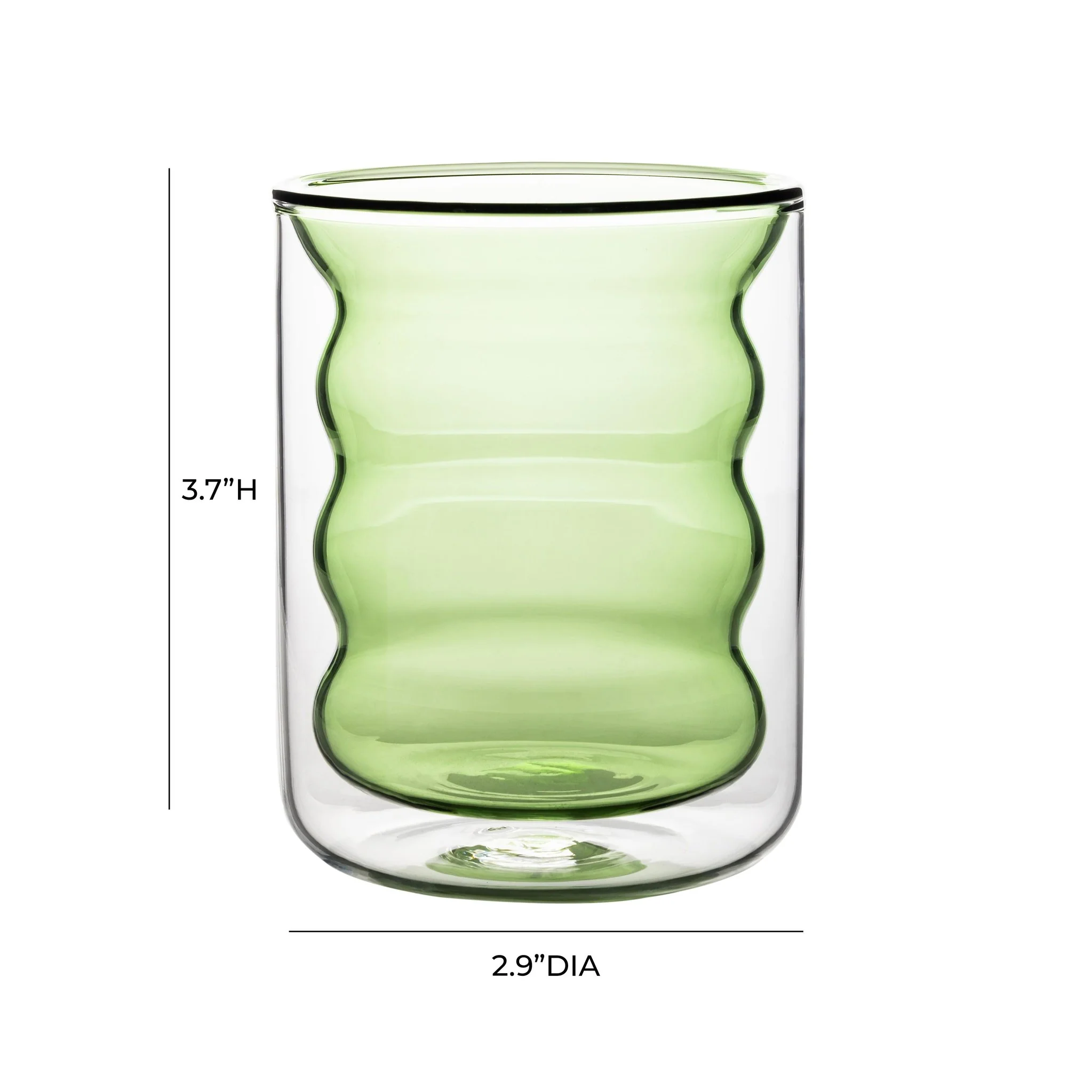 Waves Green Water Glass - Set of 4 - Image 6