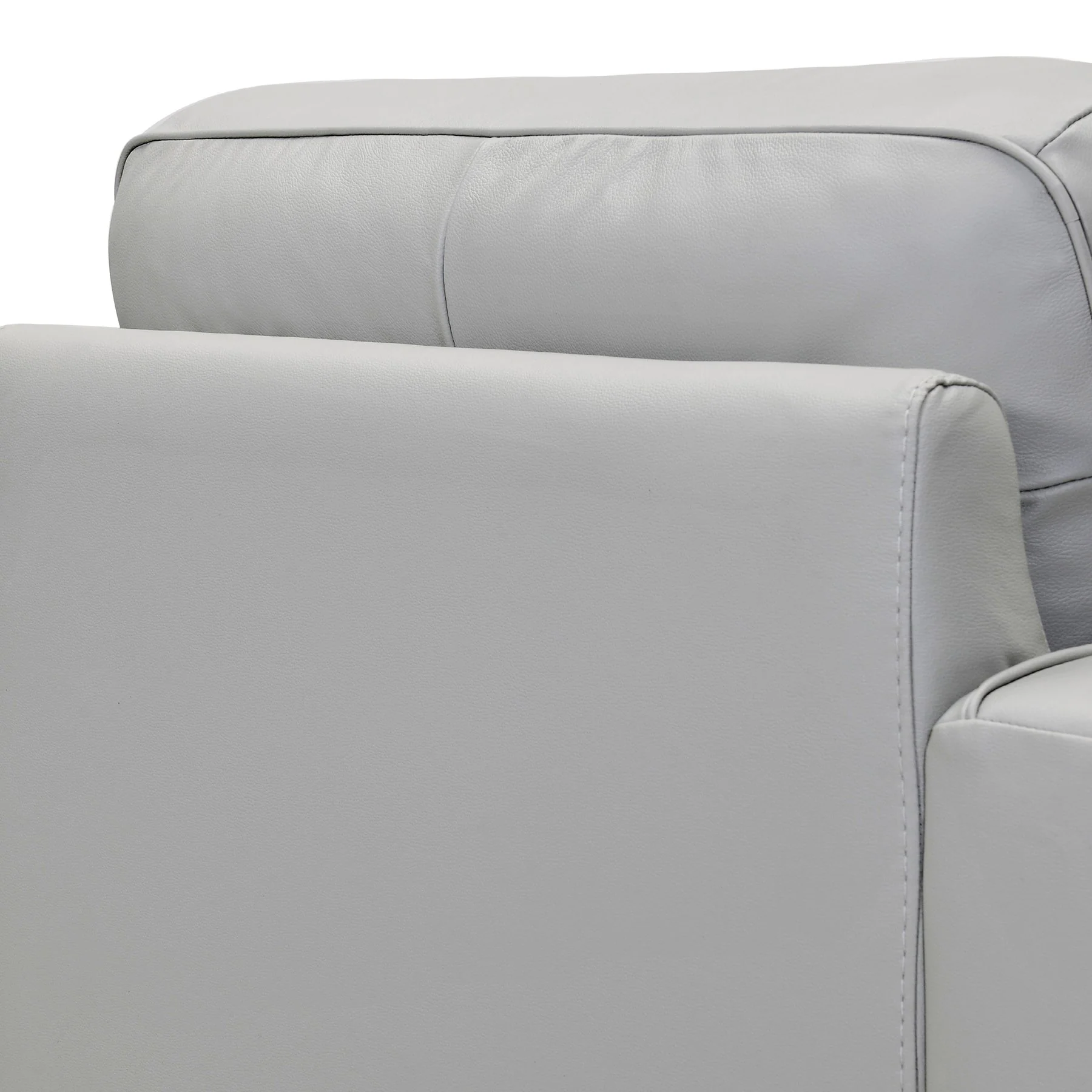 Wesley Dove Gray Genuine Leather Power Footrest Tuxedo Arm Accent Chair - Image 5