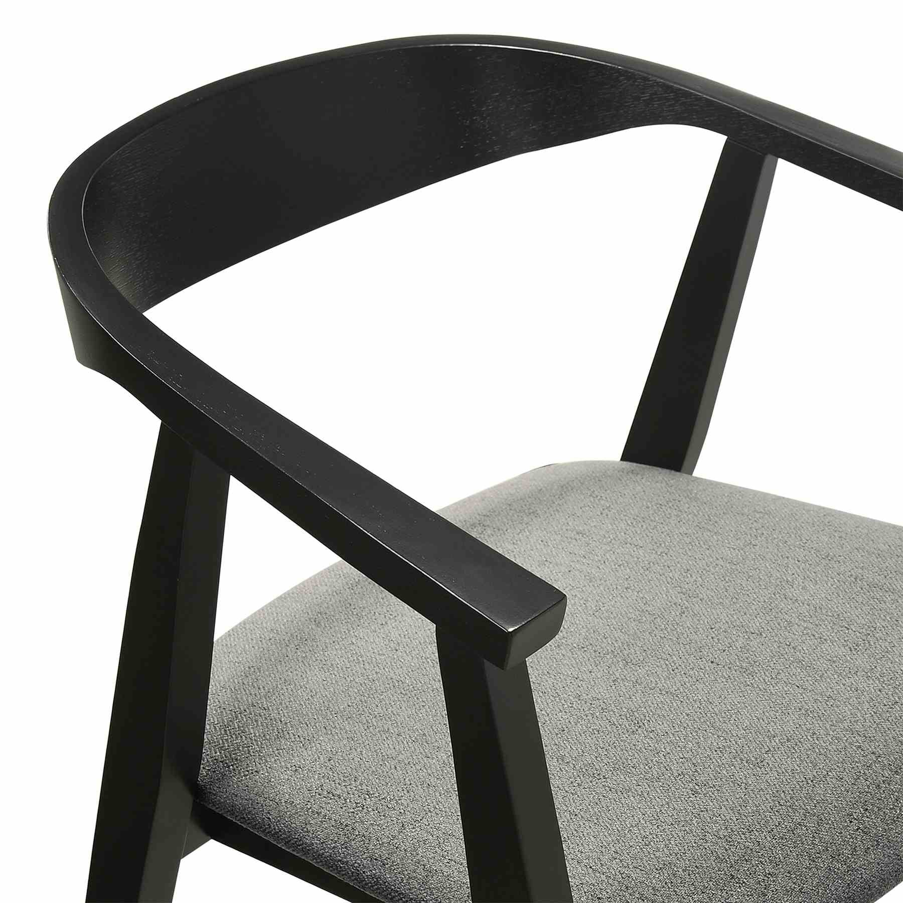 Westmont Santana 5 Piece Black Wood Dining Table Set with Charcoal Fabric - Image 6