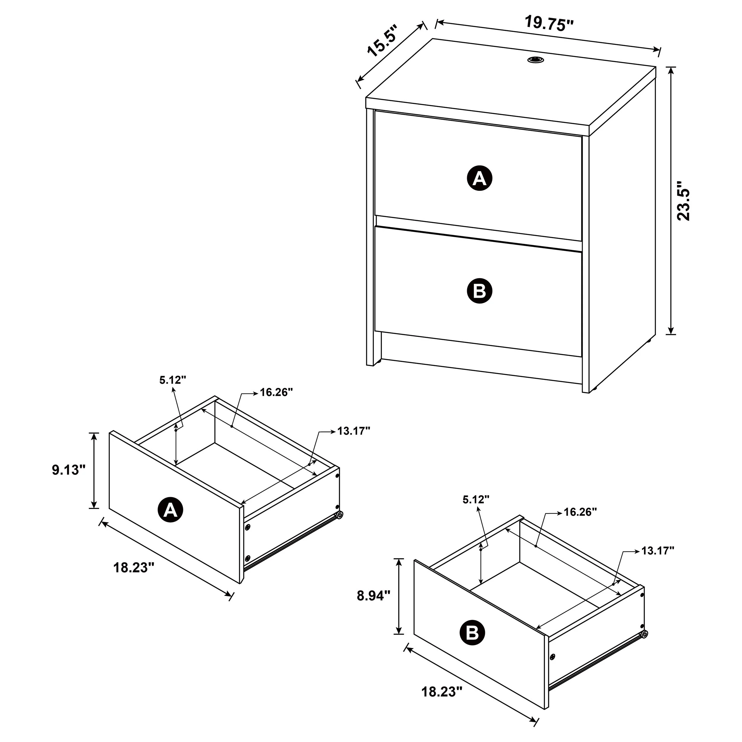 Westpark Nightstand with LED Lighting - Image 42