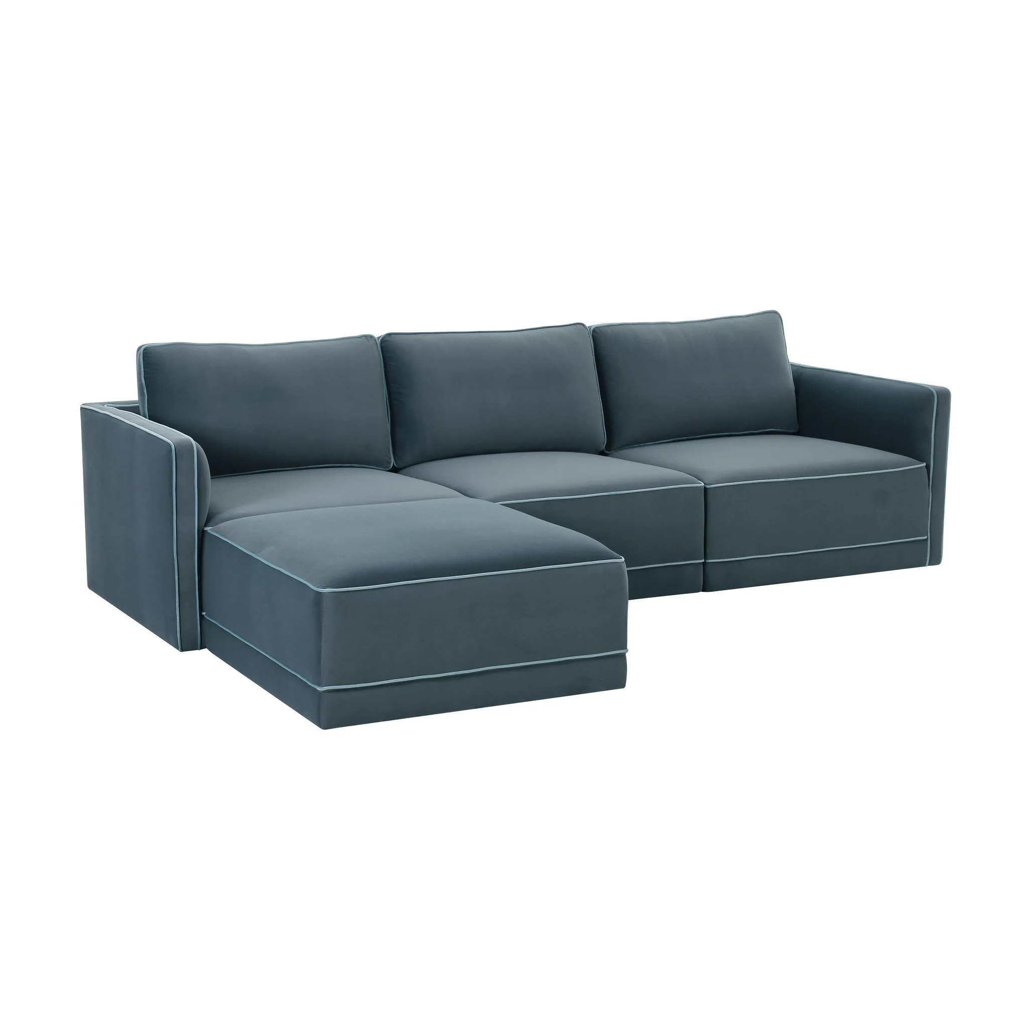 Willow Misty Blue Modular Sectional - Image 3