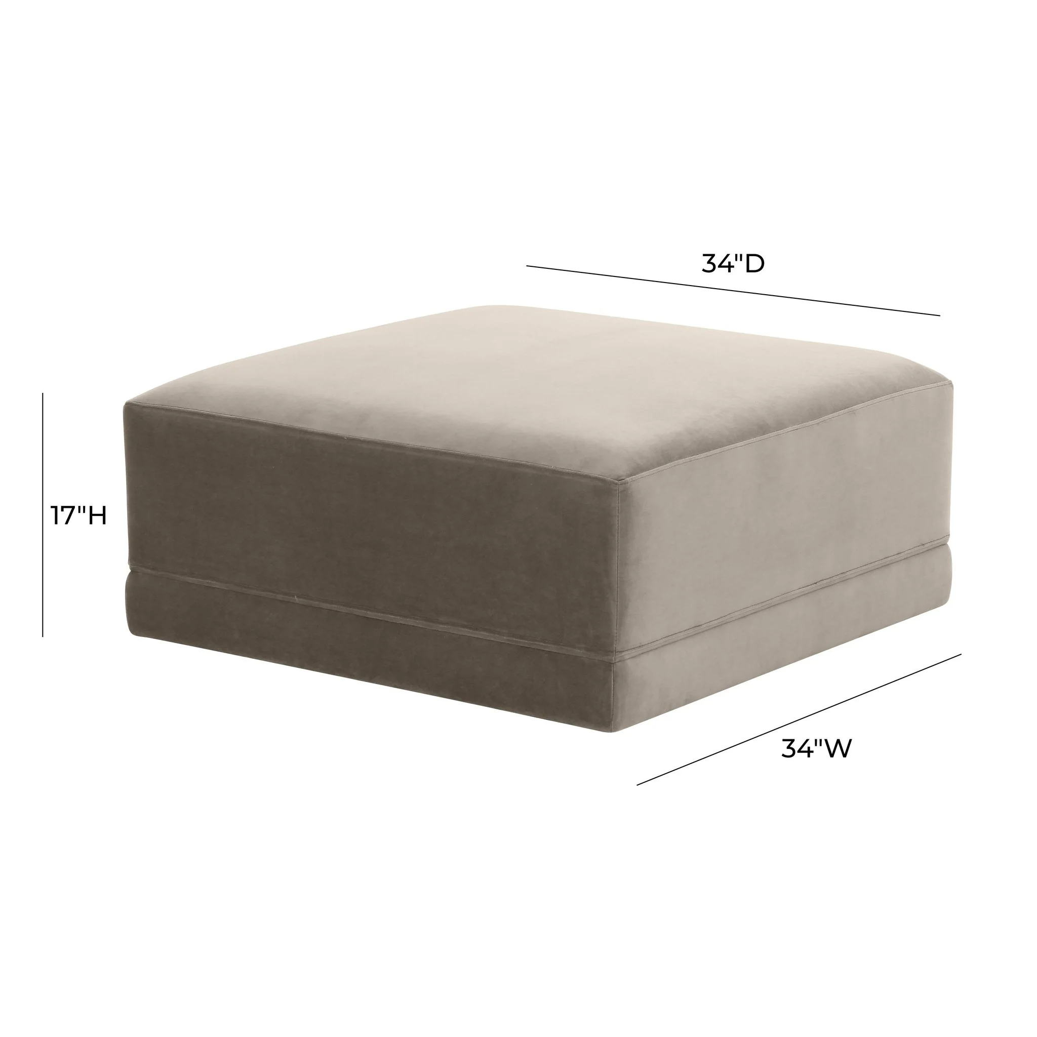 Willow Taupe Ottoman - Image 4