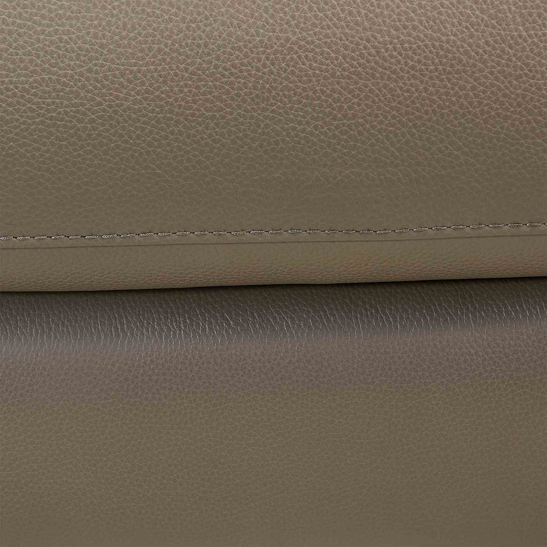 Wisteria Contemporary Sofa in Light Brown Wood Finish and Taupe Genuine Leather - Image 8