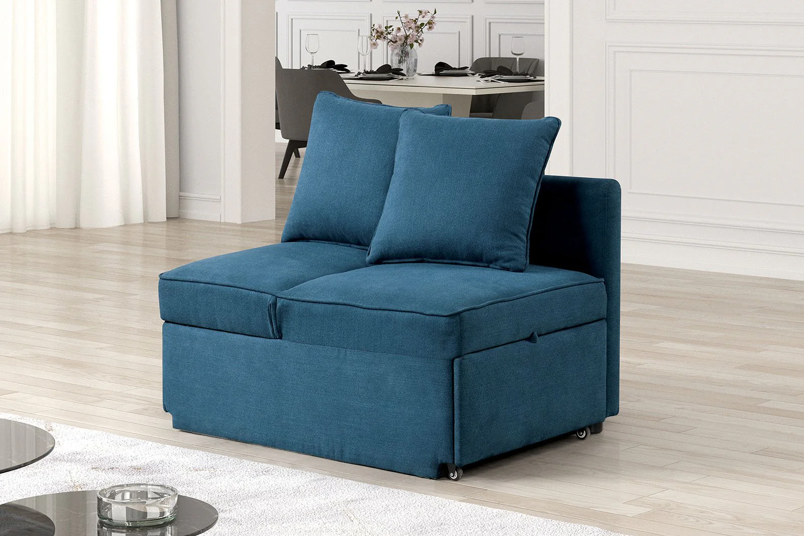 Woburn Convertible Chair, Blue - Image 3