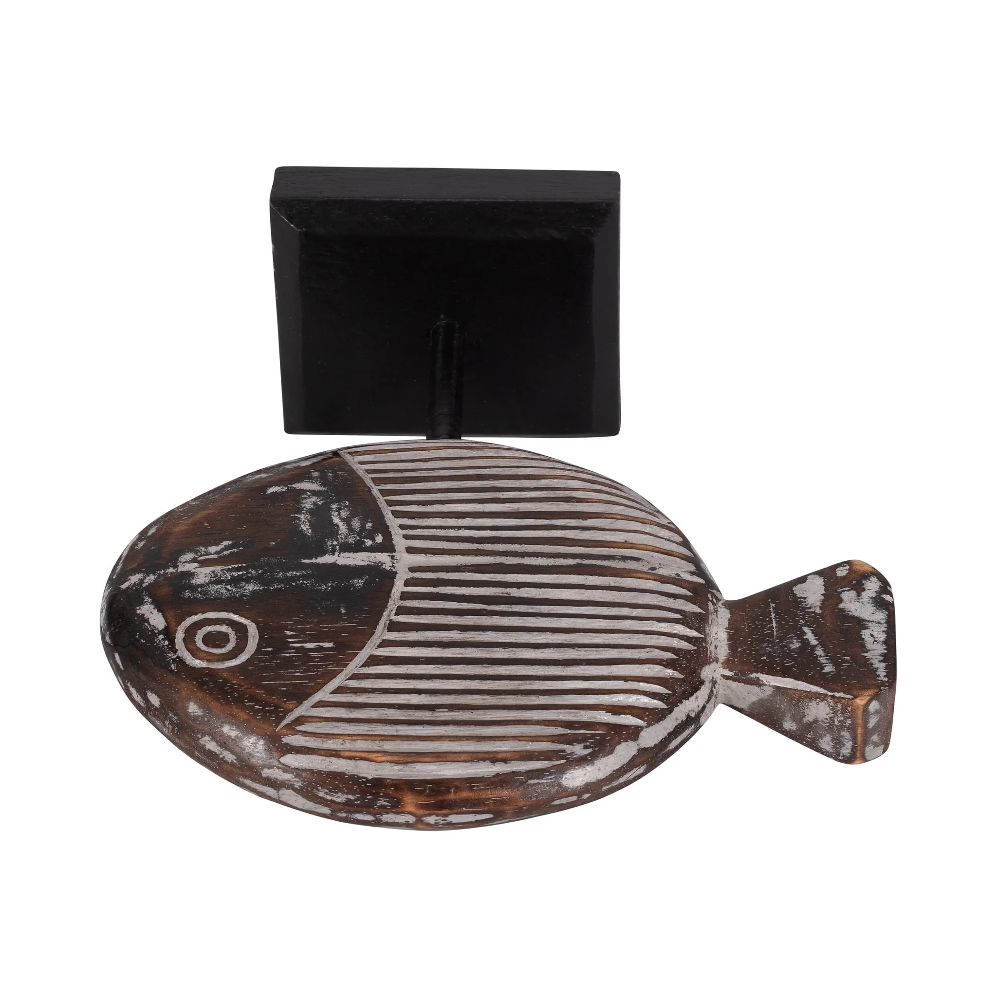 Wood, 11"h Fish On Stand, Gray - Image 6