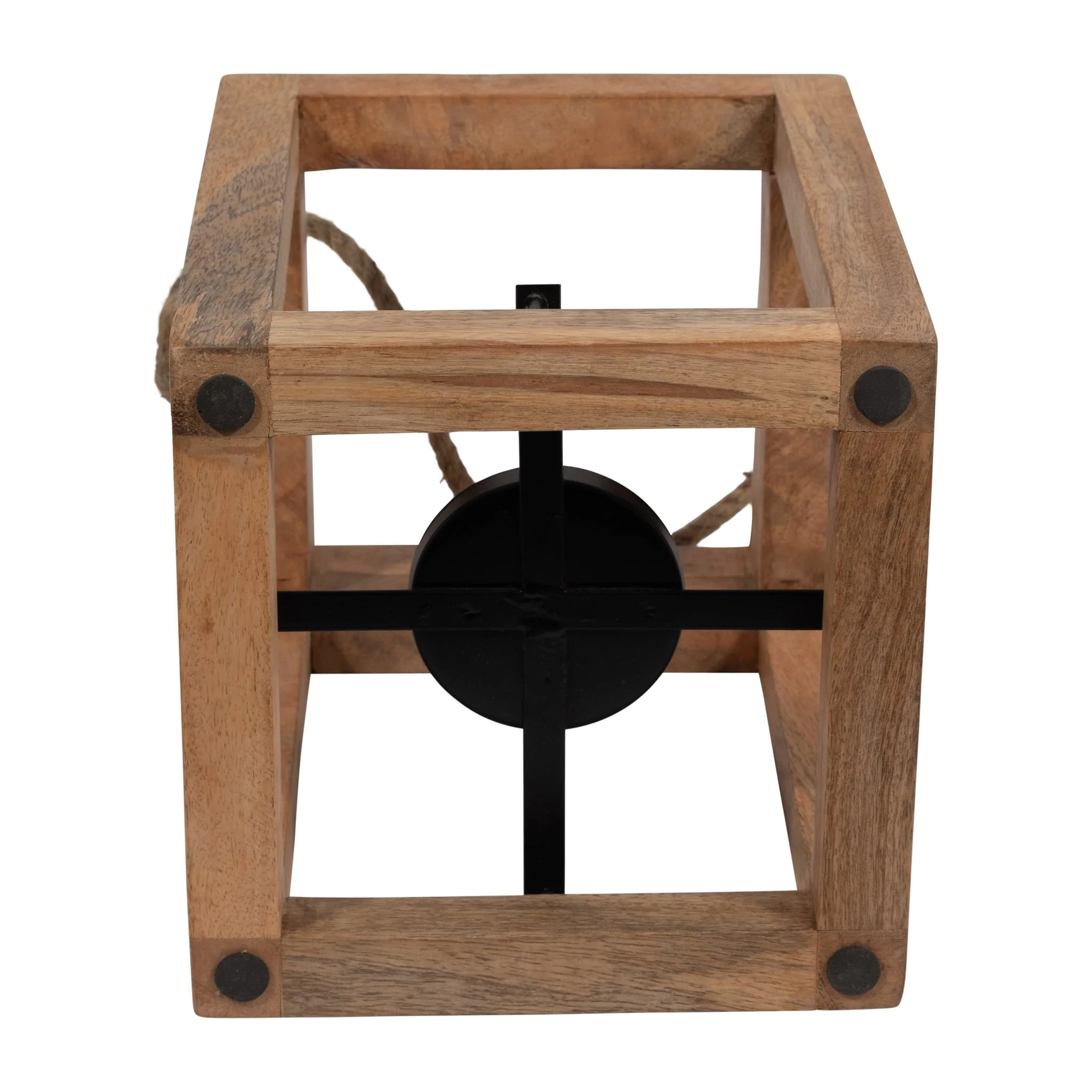 Wood, 11"h Open Lantern Holder, Brown - Image 7