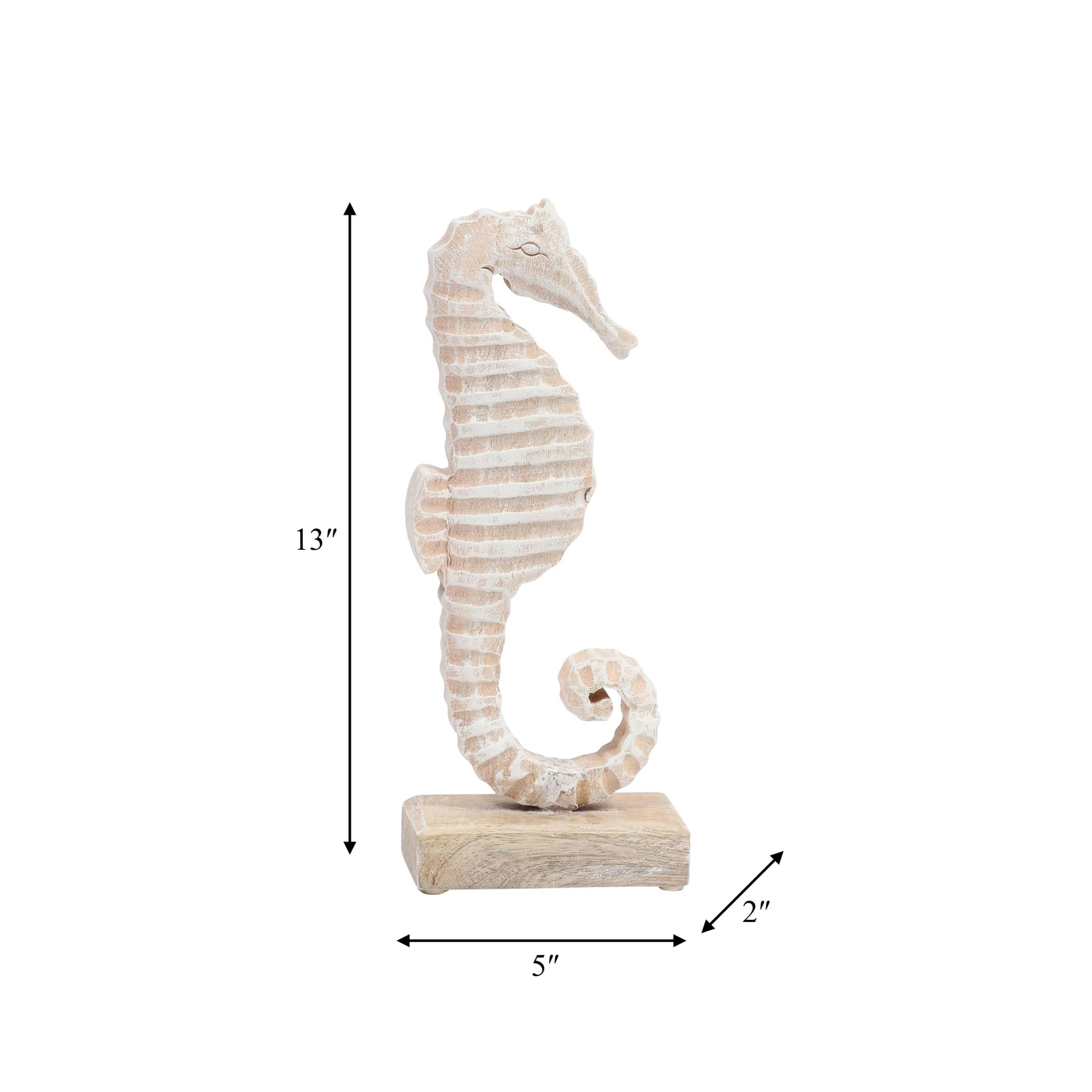 Wood, 13"h Seahorse, Rustic White - Image 9
