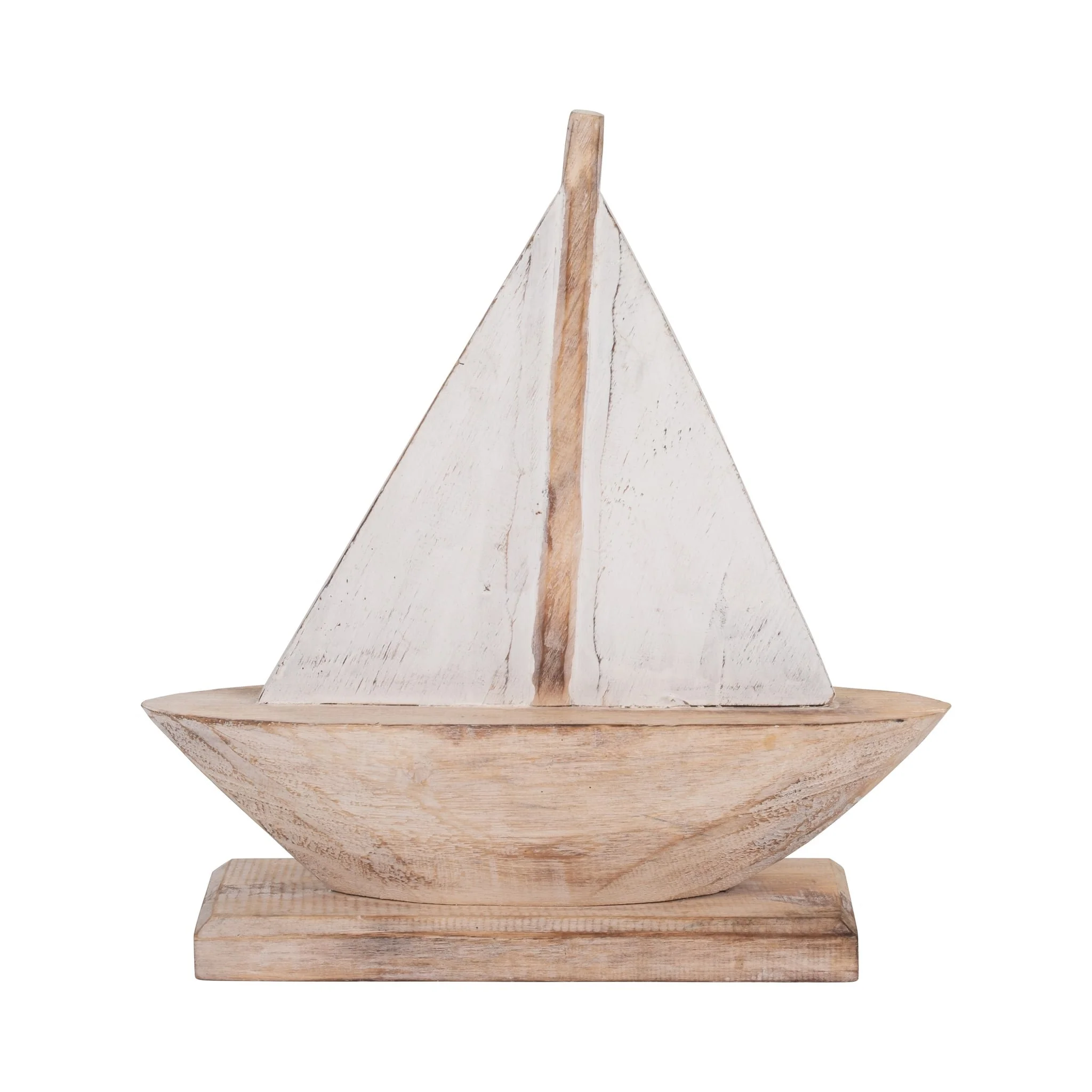 Wood, 14" Sailboat, Natural/white - Image 4