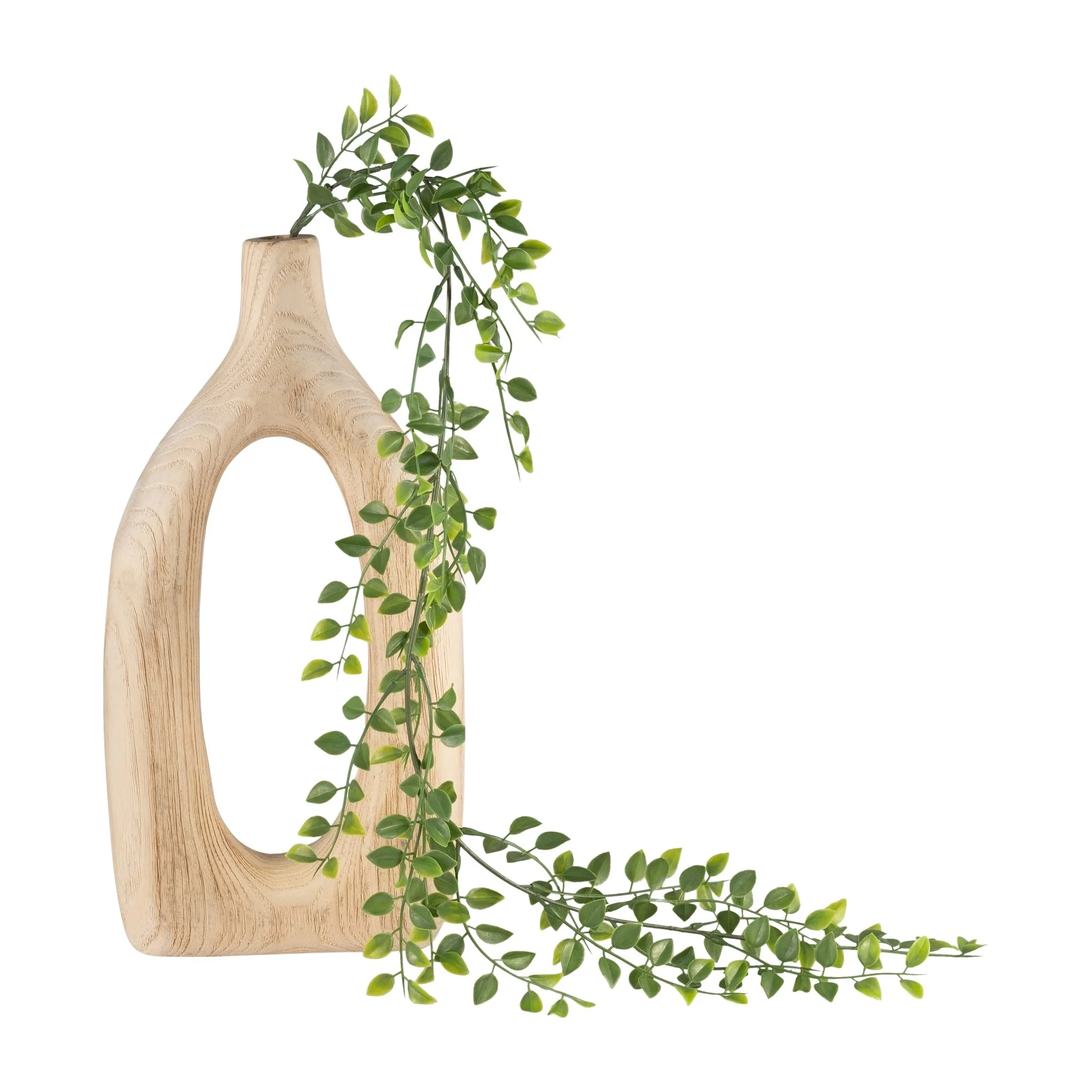 Wood, 14"h Cut-out Vase, Natural - Image 4