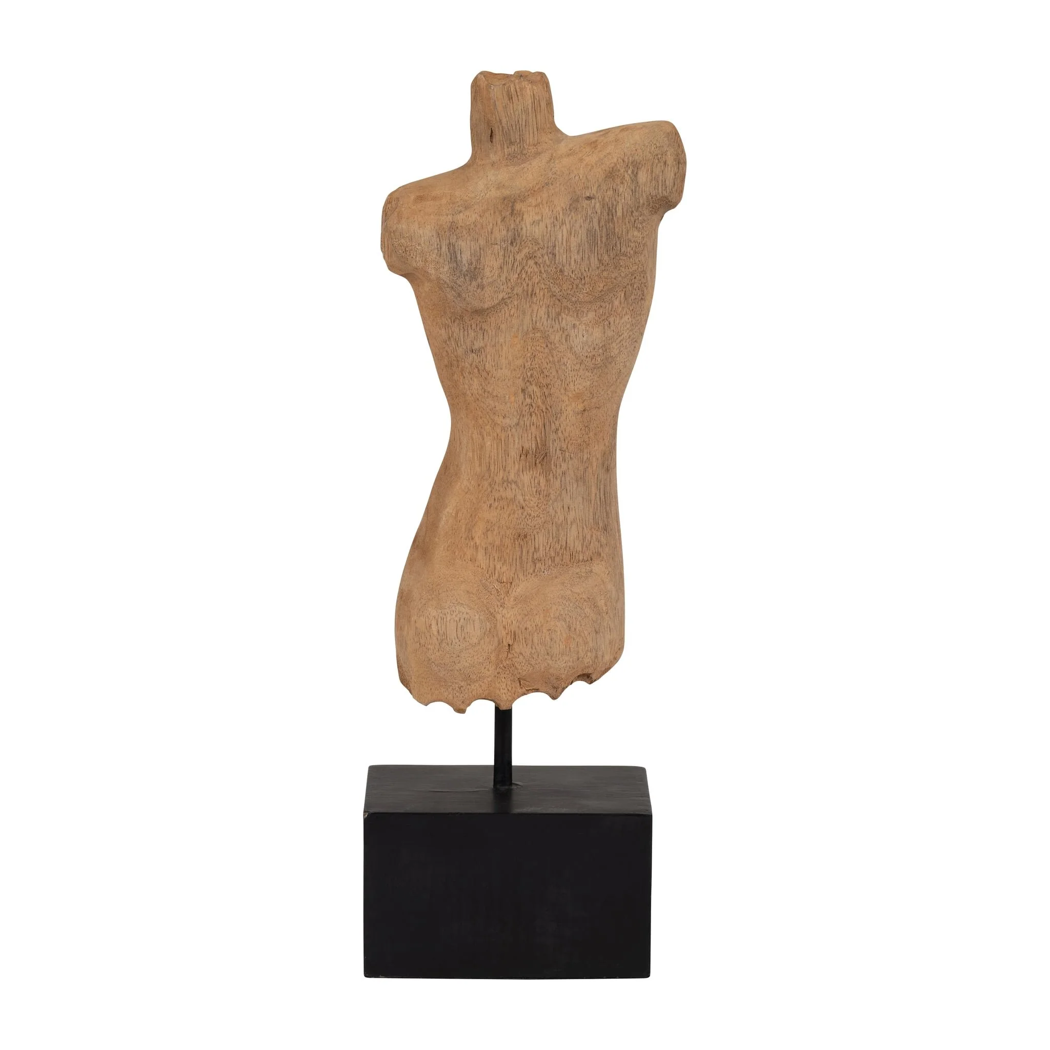 Wood, 15" Male Bust, Brown - Image 4
