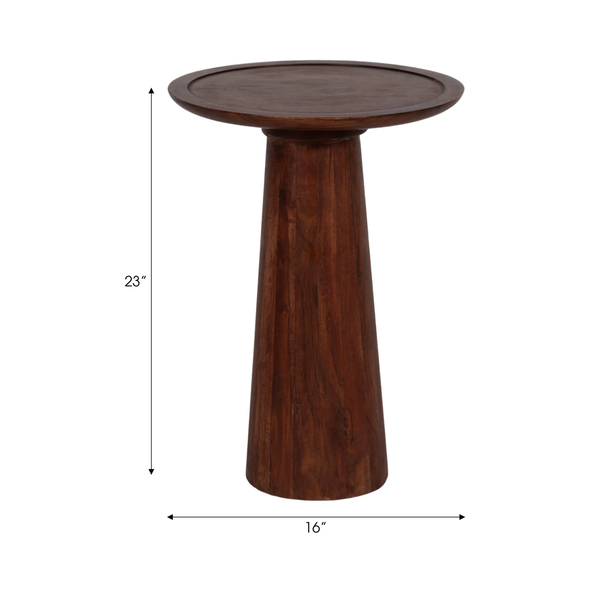 Wood,16"dx23"h Pillar Shaped Side Tble,lt Brown Kd - Image 6