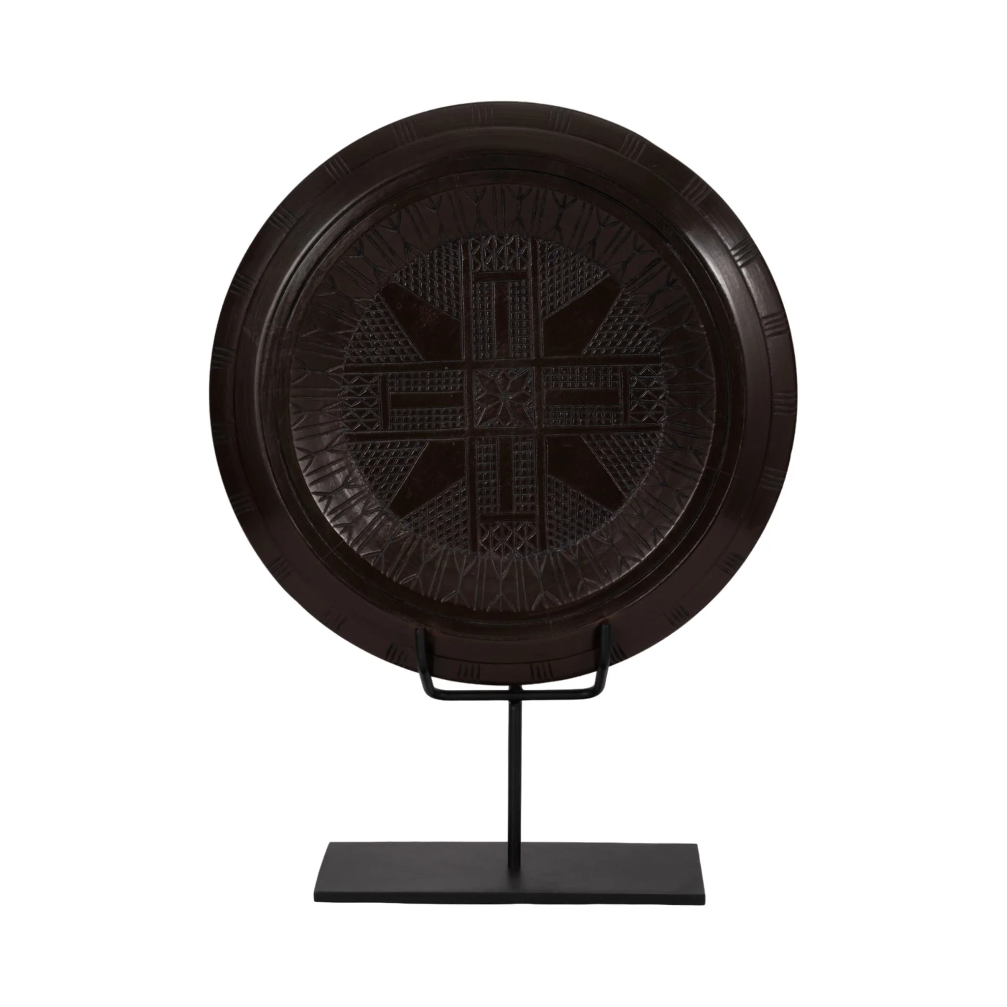 Wood, 24" Aztec Table Accent, Brown