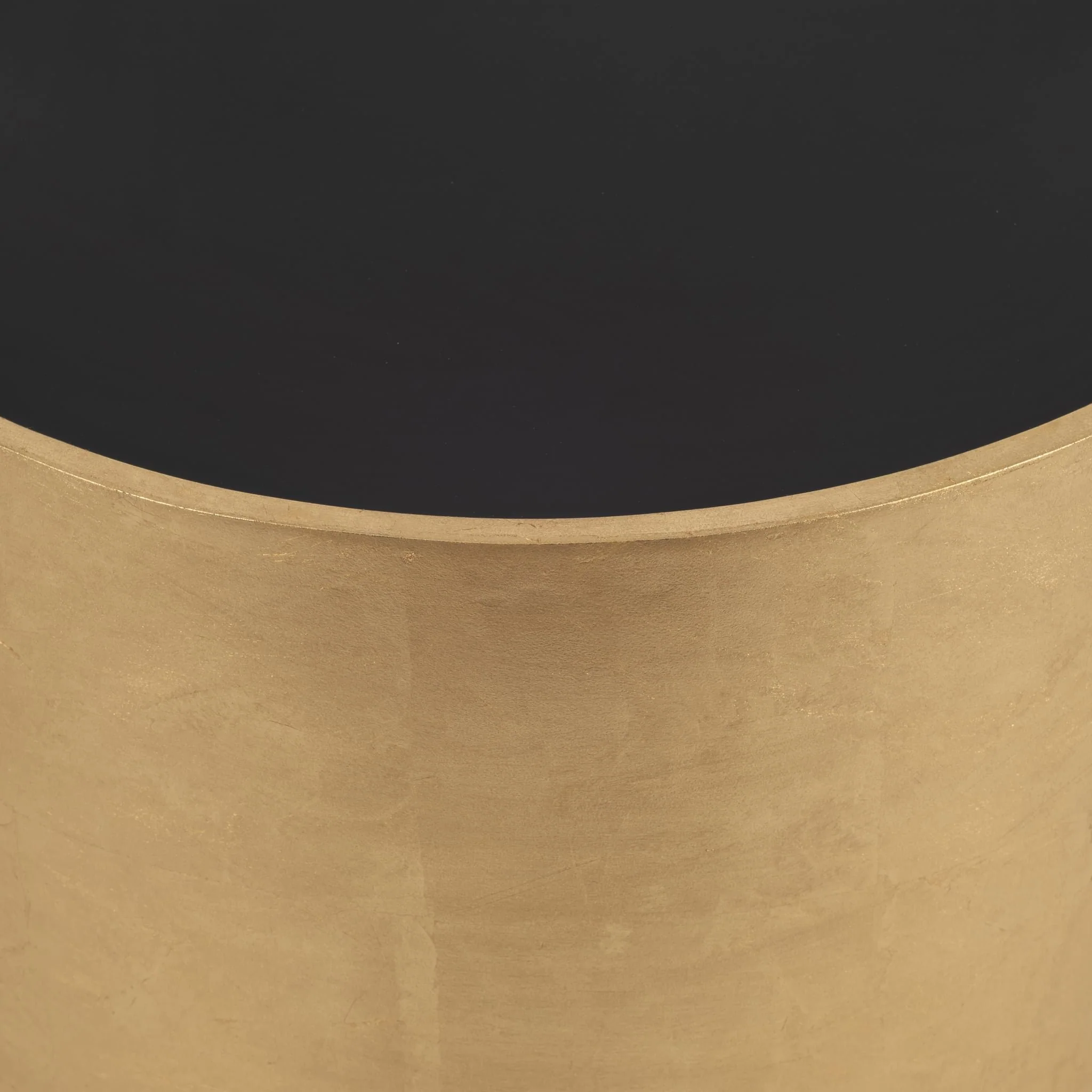 Wood, 24" Gold, Black Glass Side Table - Image 4