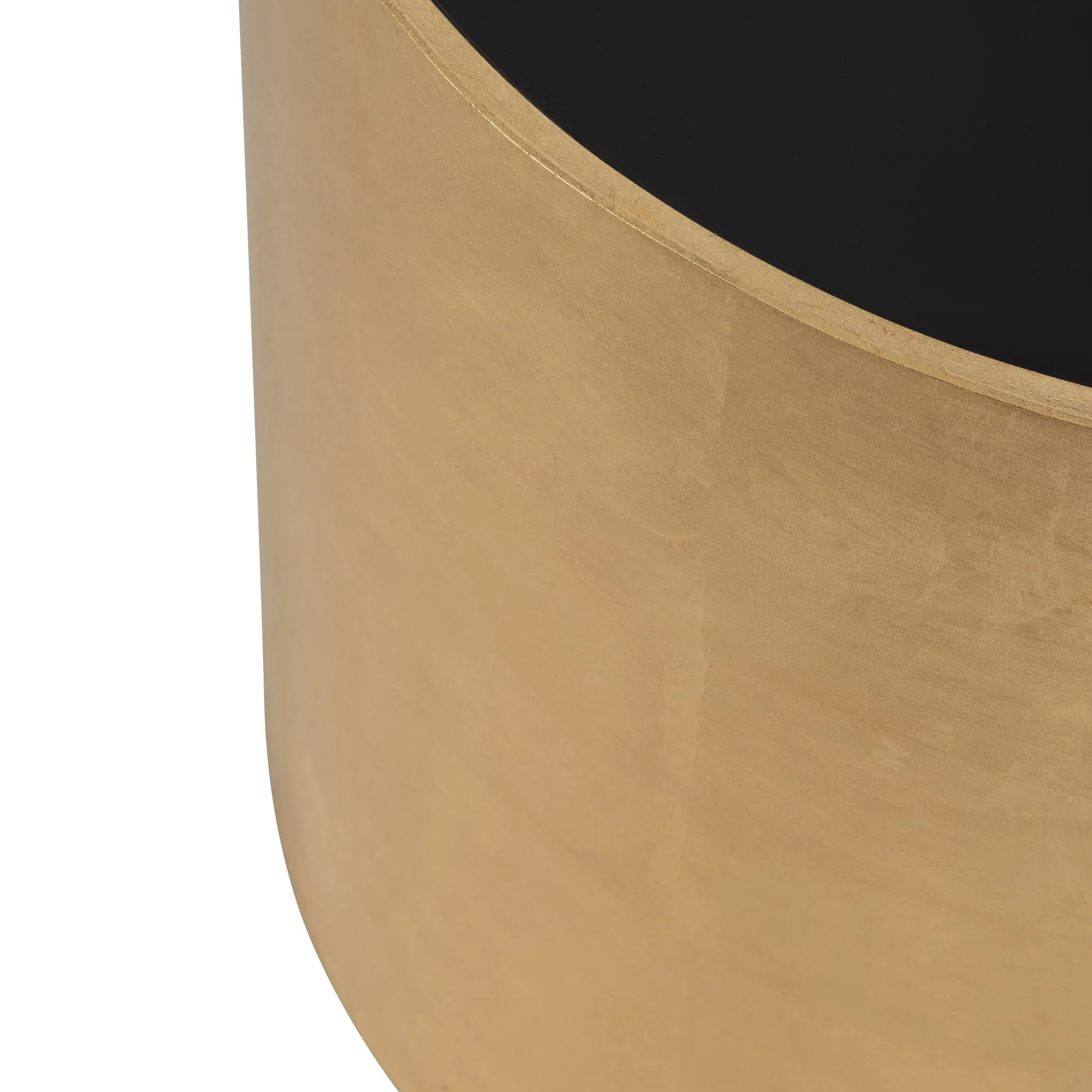 Wood, 24" Gold, Black Glass Side Table - Image 6