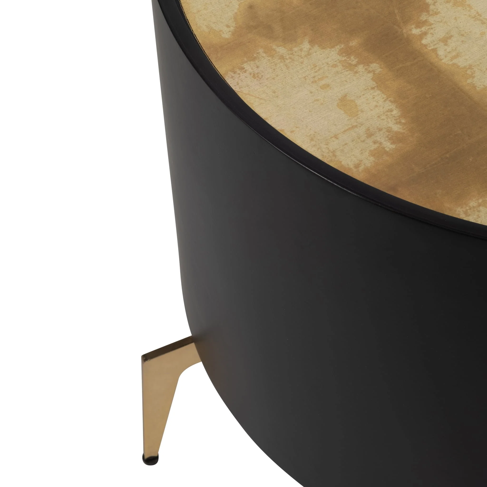 Wood,24" Gold Leaf Top Side Table, Blk/gld - Image 6