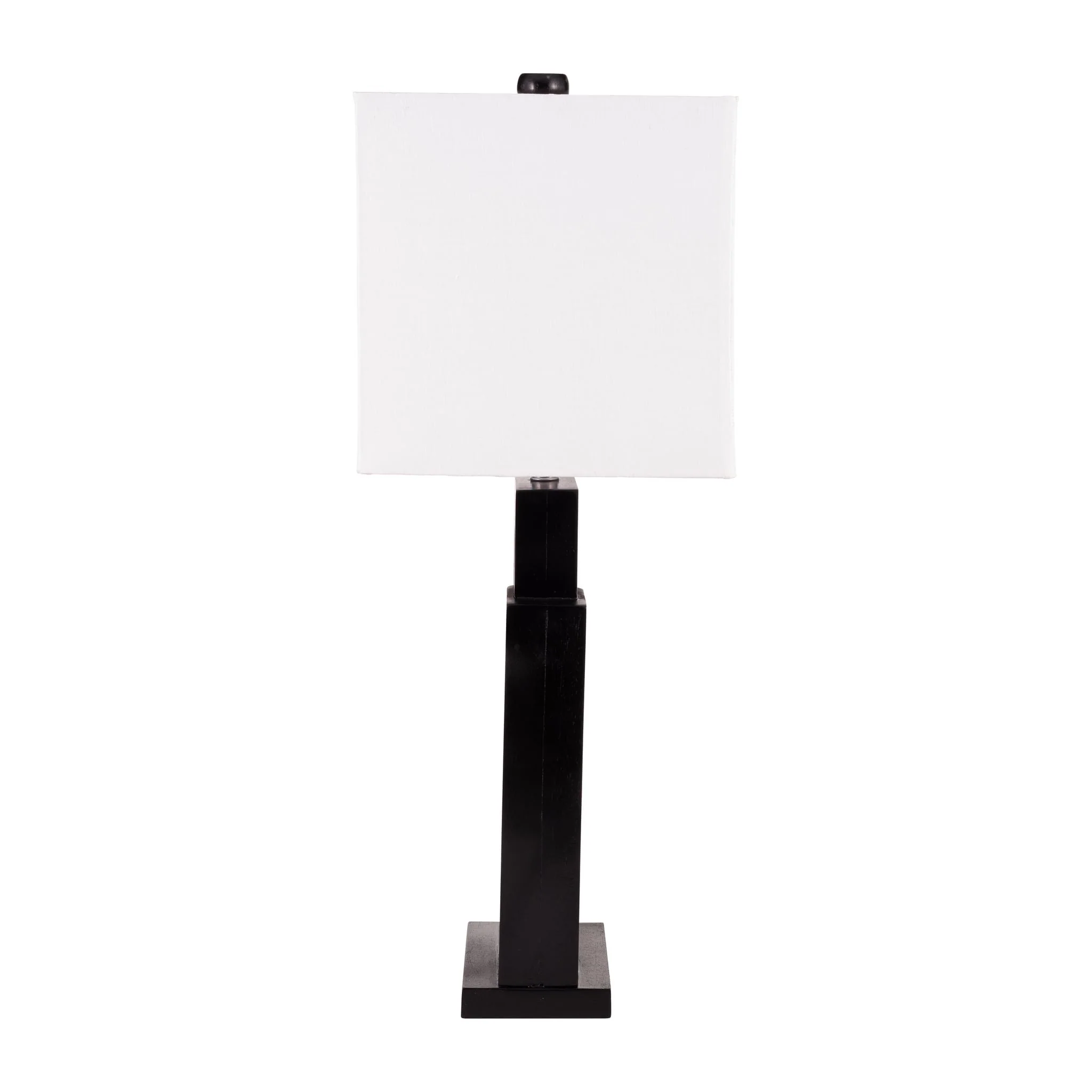 Wood, 27"h Geometric Lamp, Black - Image 3