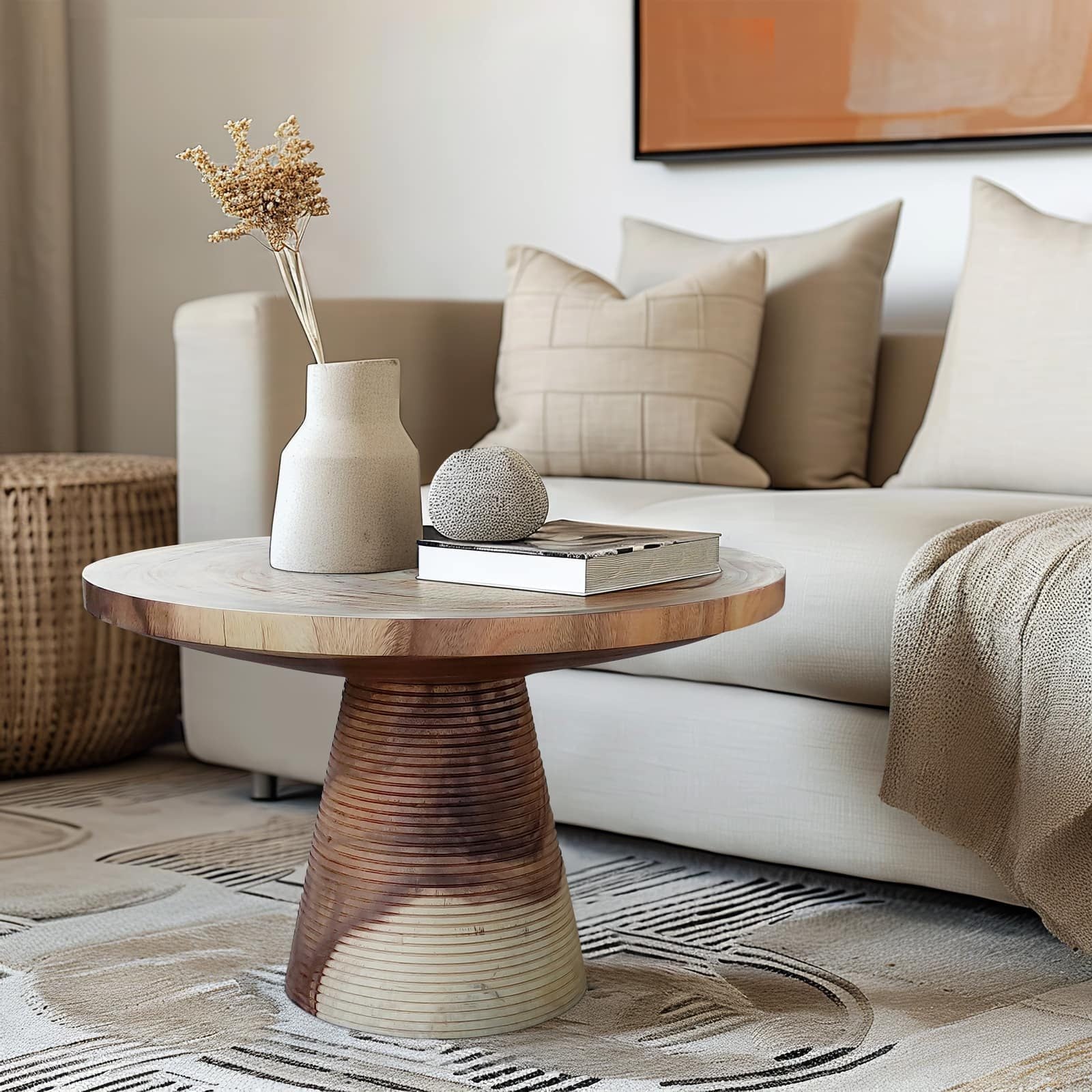 Wood,27x18 Coffee Table W/ribbed Base,natural/2bx - Image 9