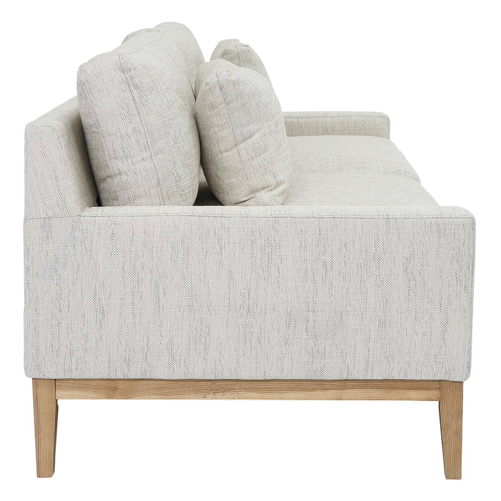 Wood, 3-seater Bolstered Sofa, Beige Kd - Image 3