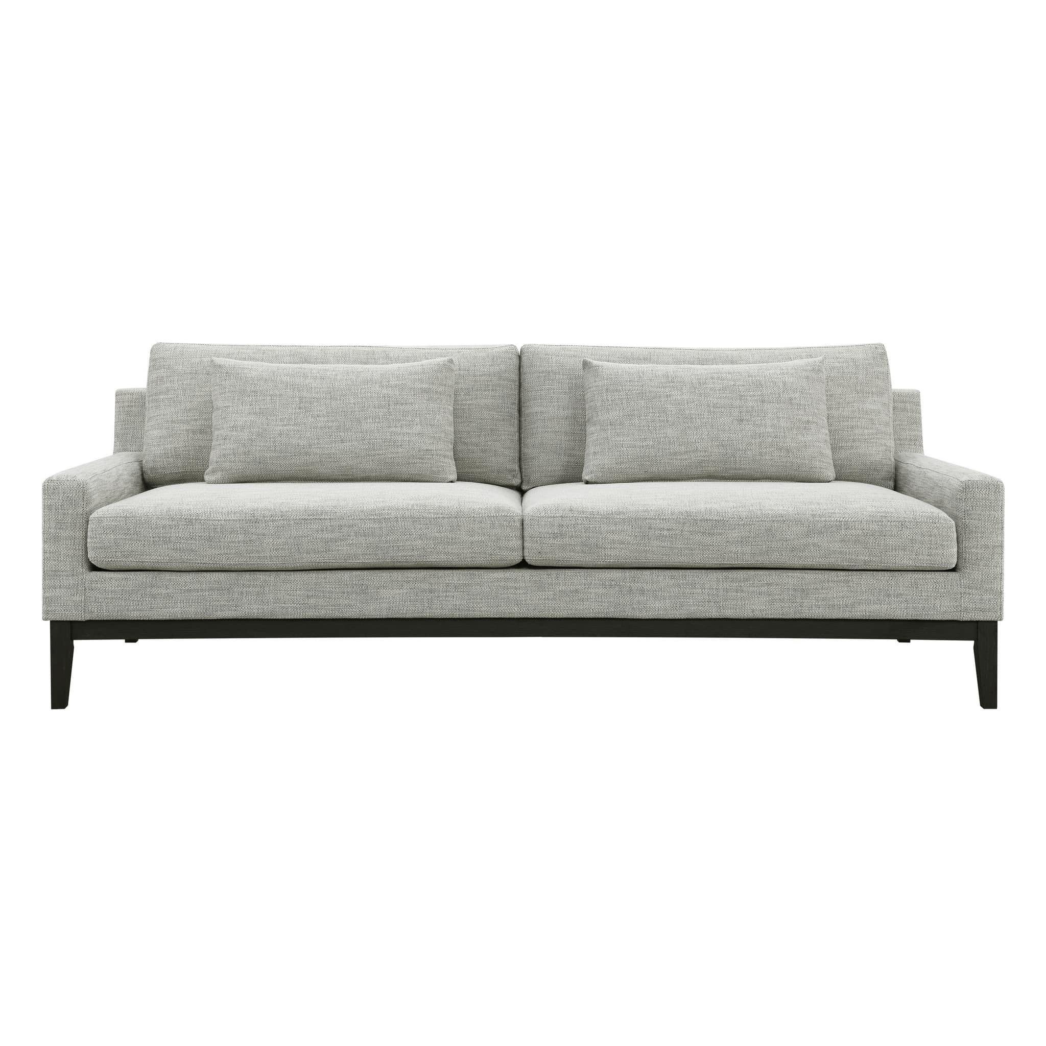 Wood, 3-seater Bolstered Sofa, Tan/black Kd - Image 2
