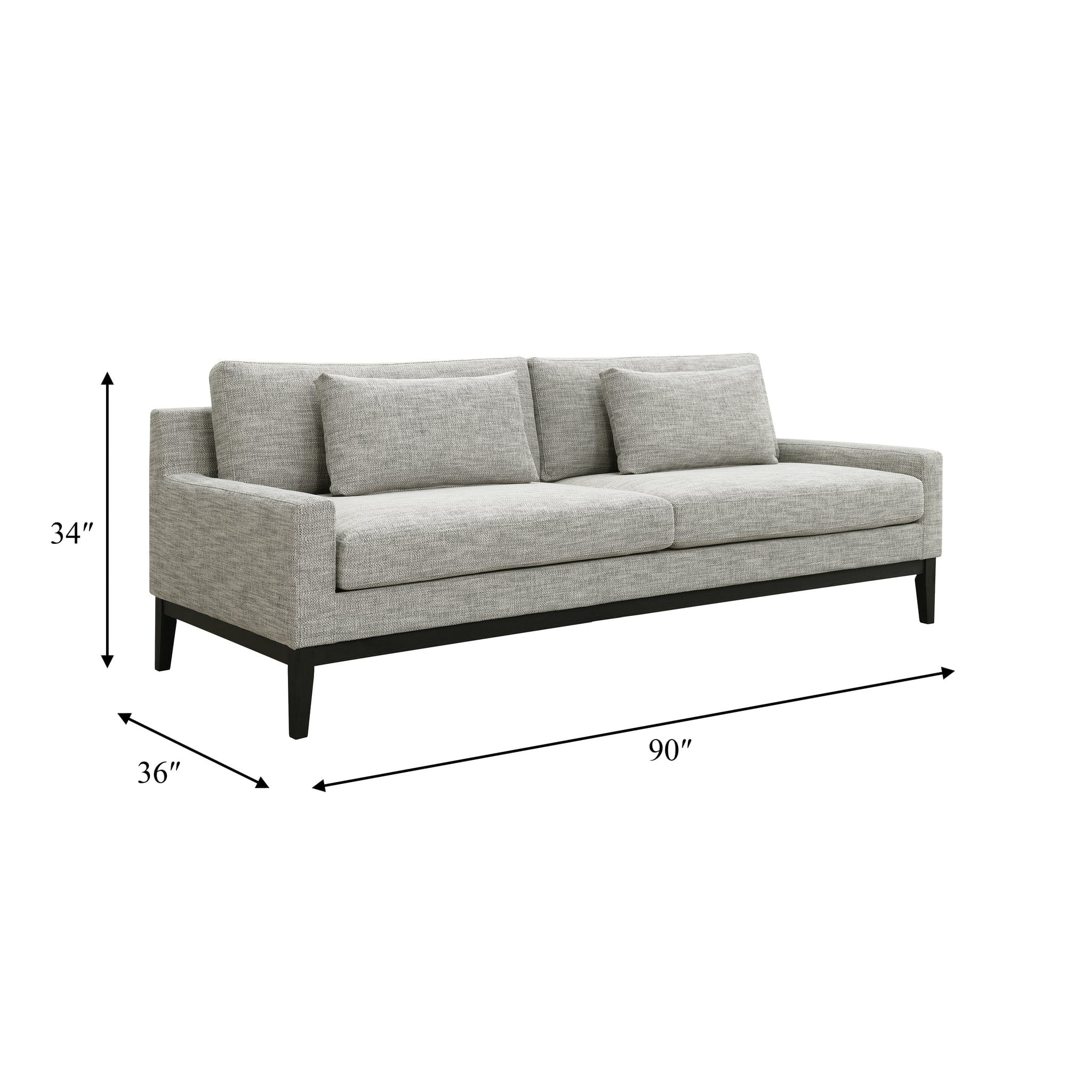 Wood, 3-seater Bolstered Sofa, Tan/black Kd - Image 4
