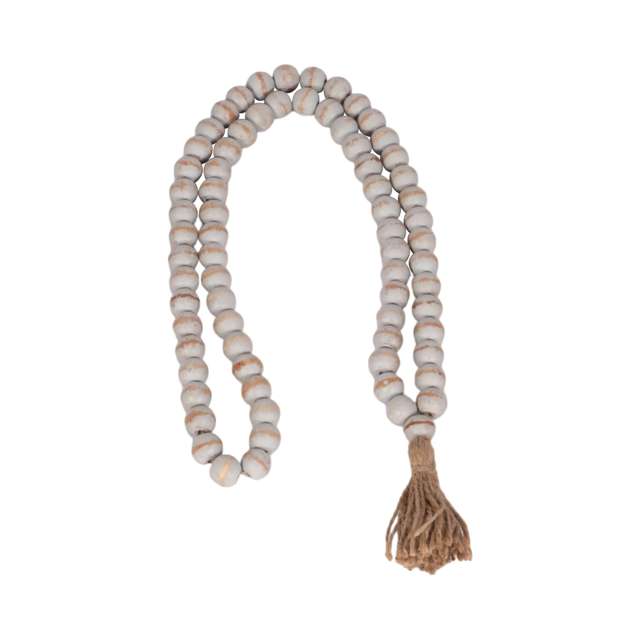 Wood, 30"x1" Double Bead Garland, Antique Gray
