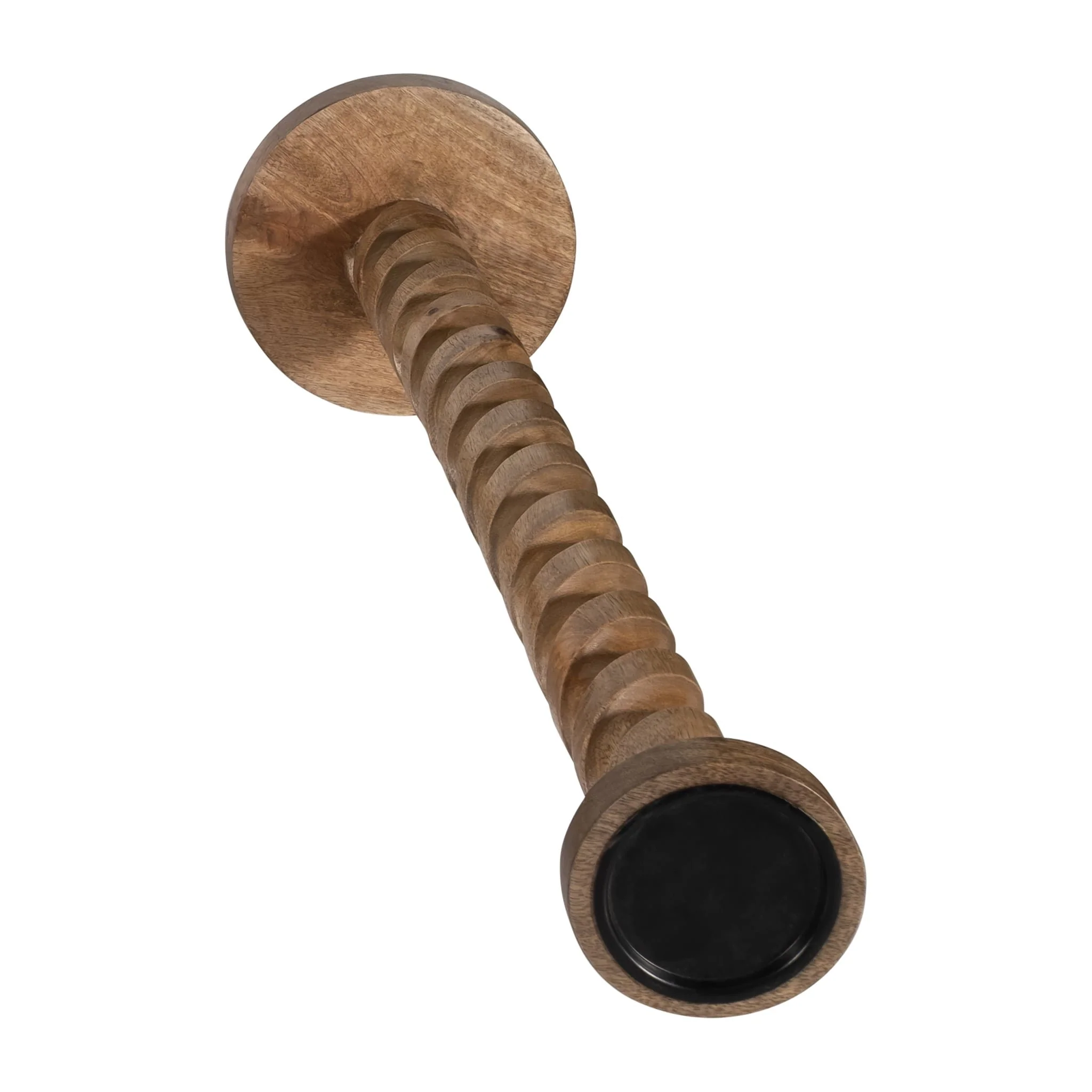 Wood, 36" Spiral Floor Pillar Candleholder, Natura - Image 4
