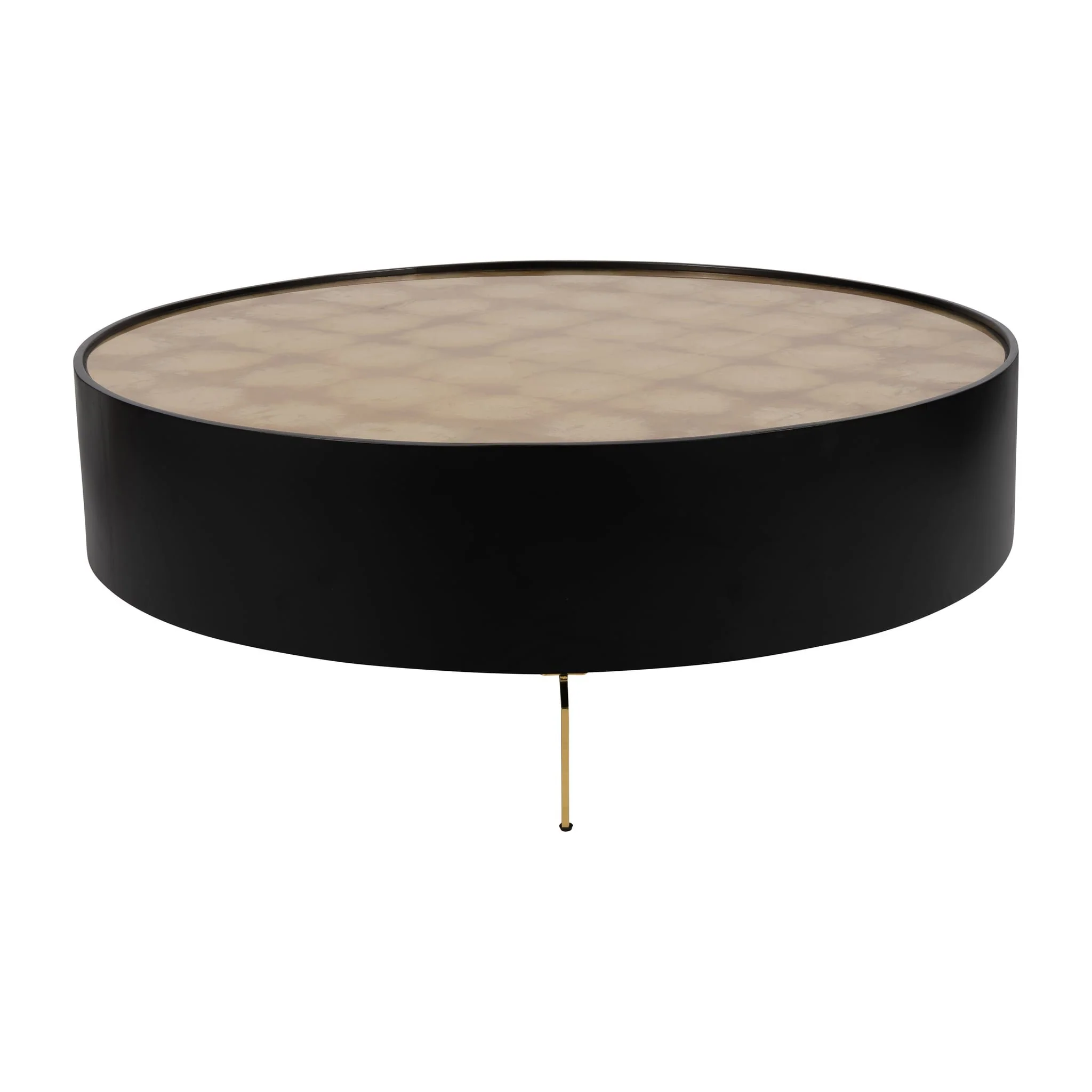 Wood,47" Gold Leaf Top Coffee Table, Blk/gld, Kd - Image 2