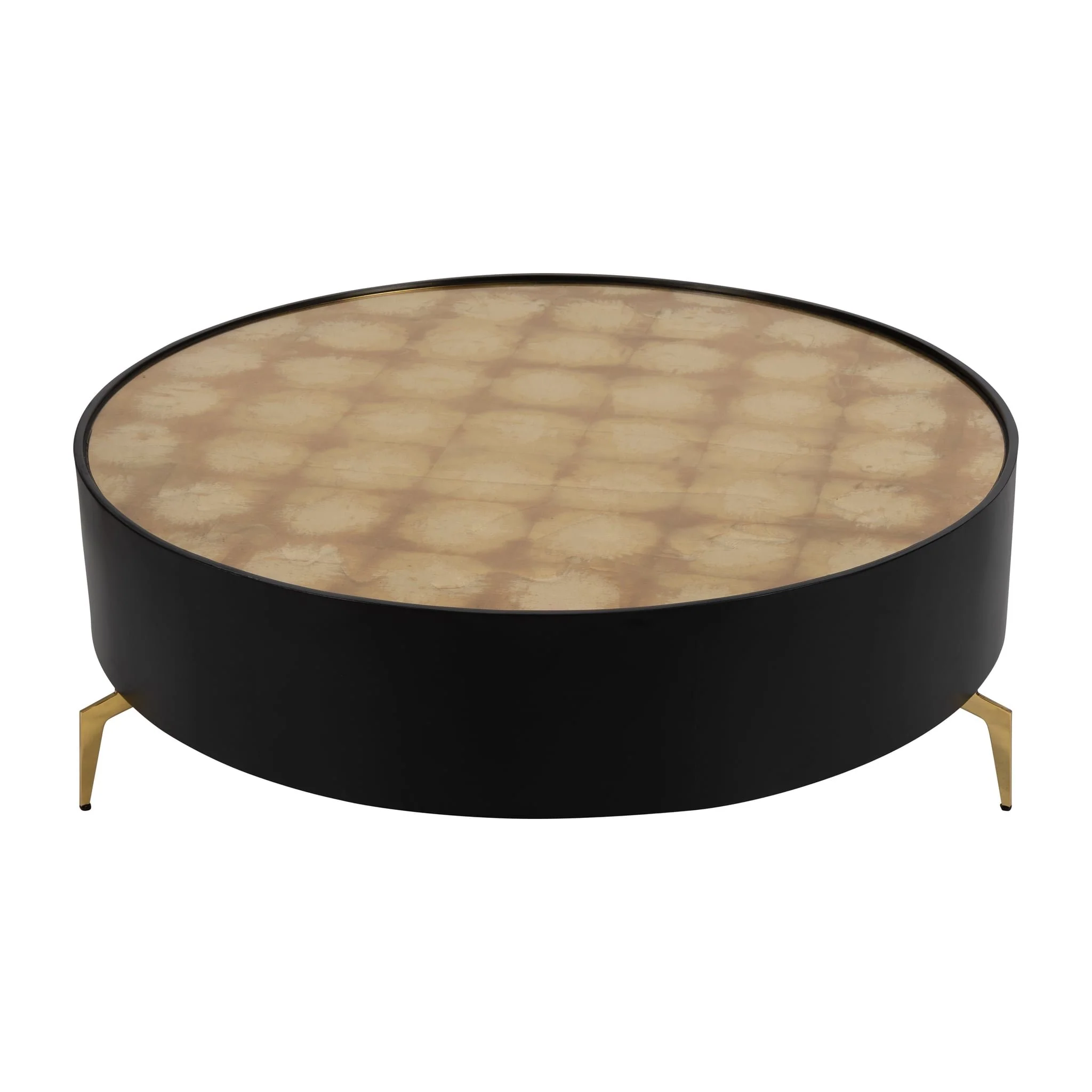 Wood,47" Gold Leaf Top Coffee Table, Blk/gld, Kd - Image 3