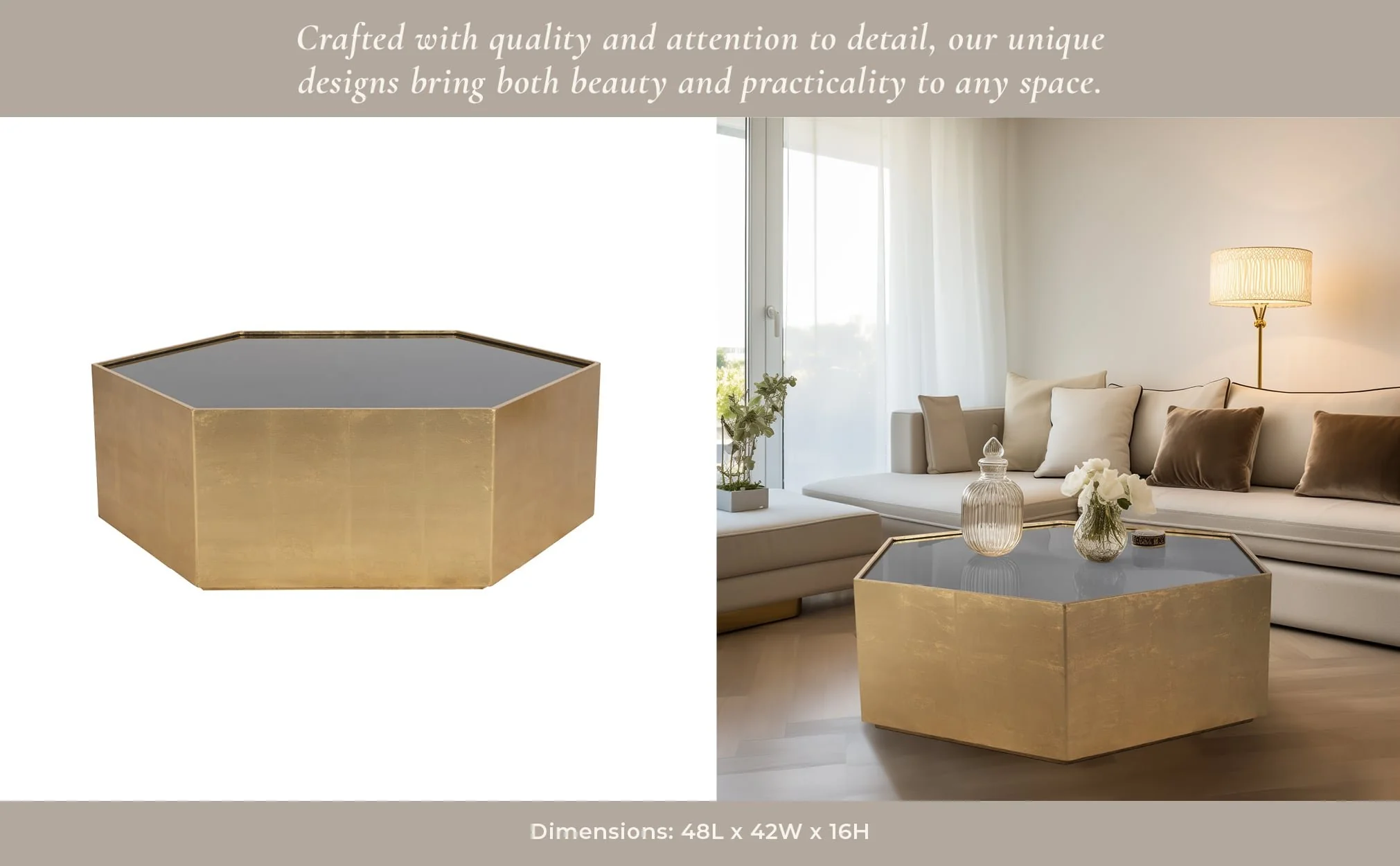 Wood,47x16" Black Glass Coffee Table,brown - Image 10