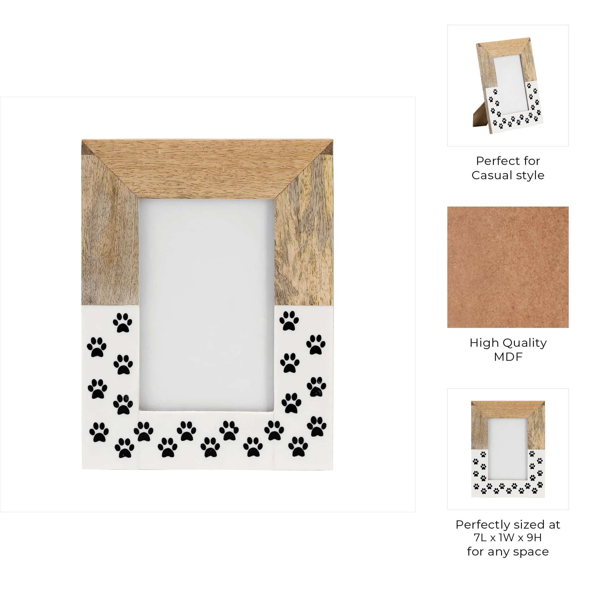 Wood, 4x6, Dog-paws Photo Frame,white - Image 7