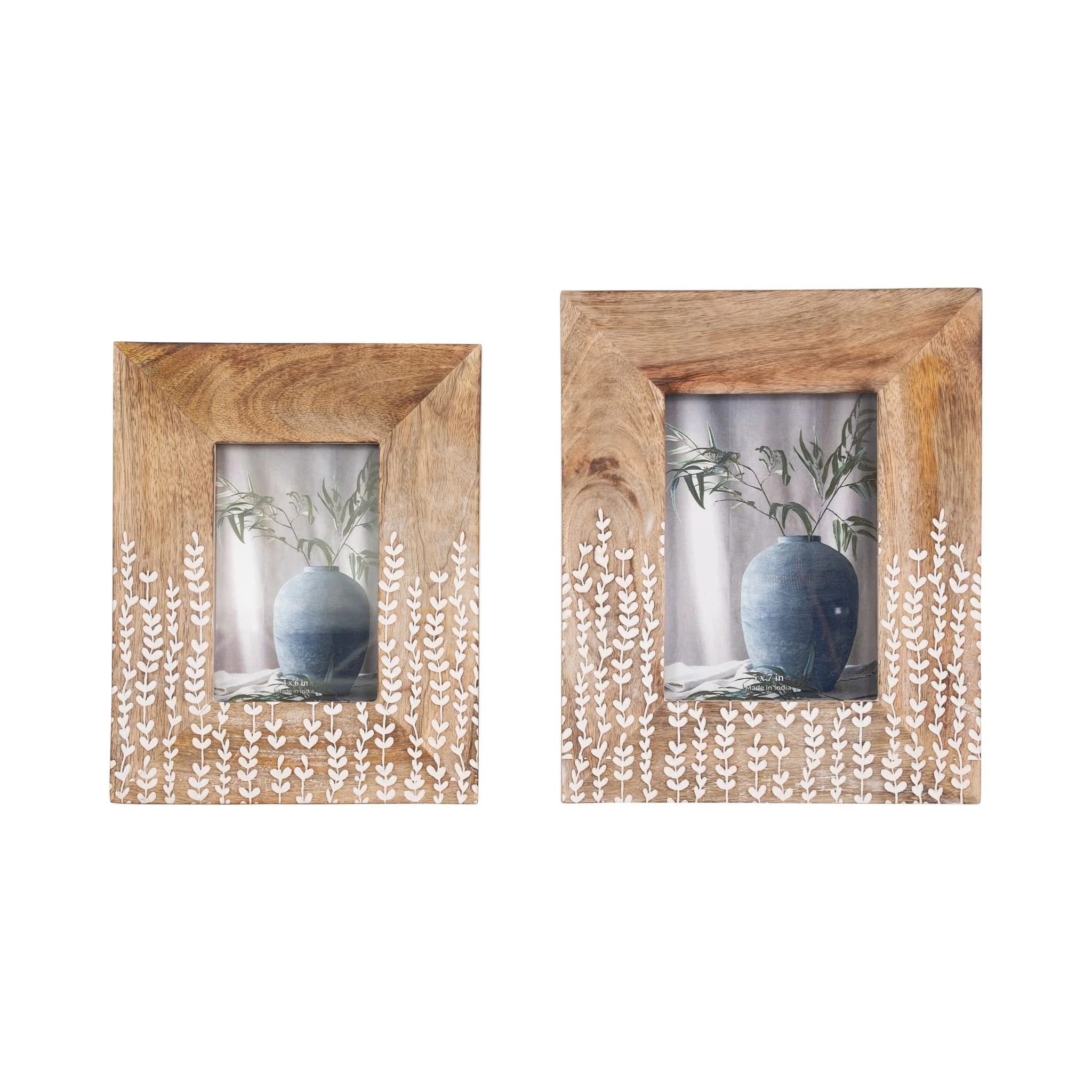 Wood, 5x7 Vines Photo Frame, Natural/white - Image 6