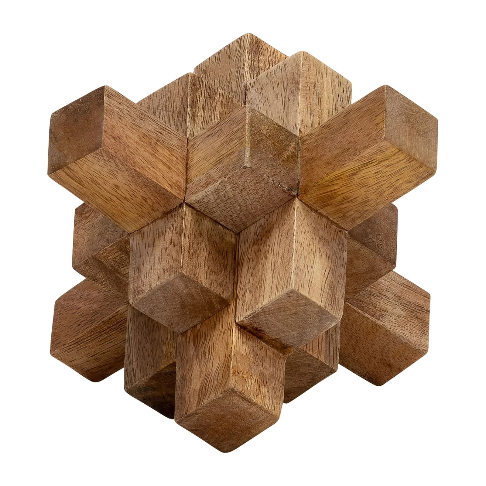 Wood, 6" Geometric Orb, Natural - Image 2