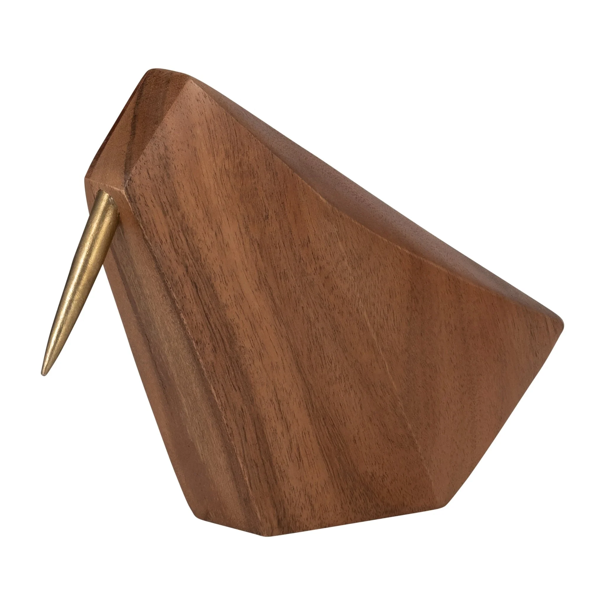 Wood, 6" Sitting Bird, Brown - Image 2