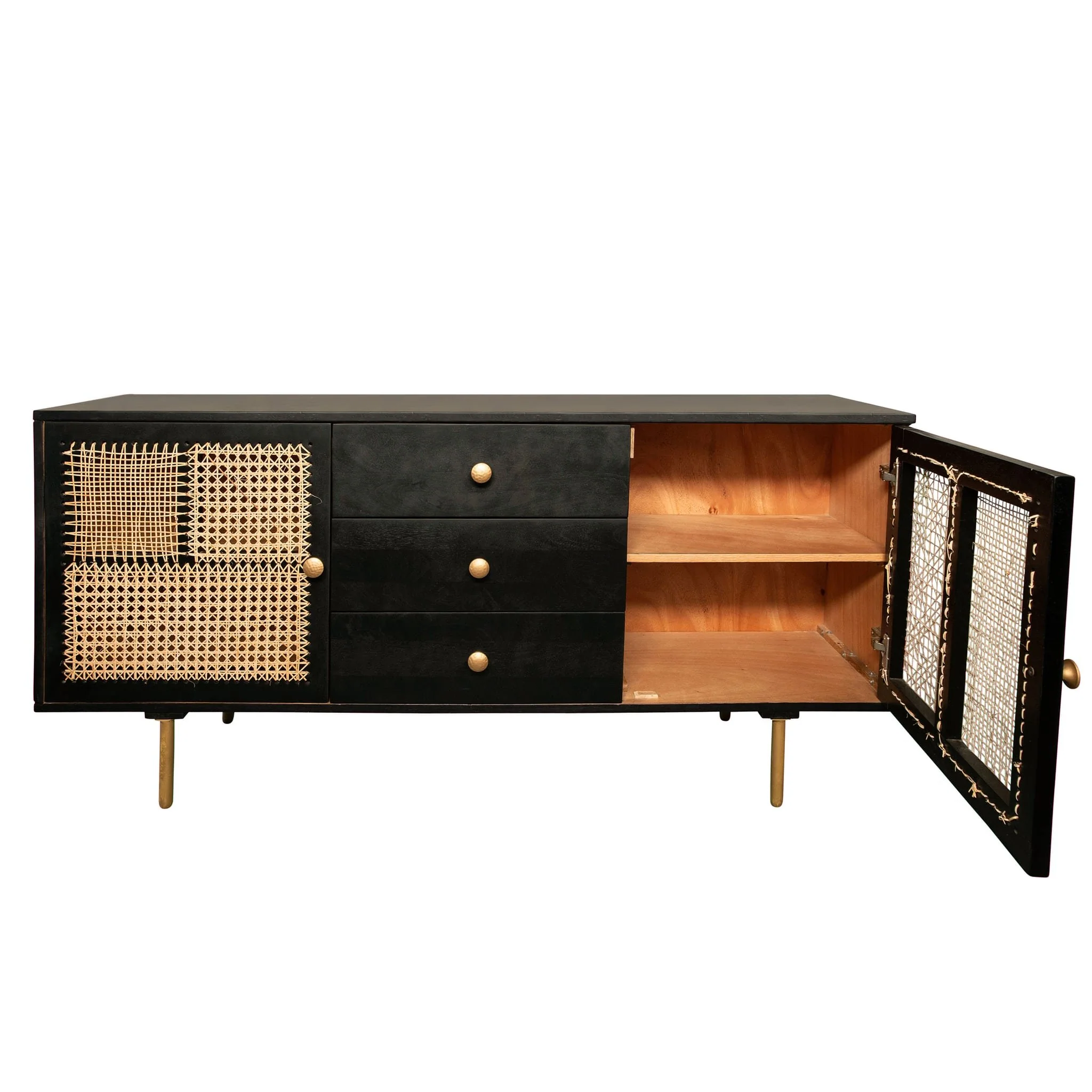 Wood 63x30" Patchwork Sideboard - Image 3
