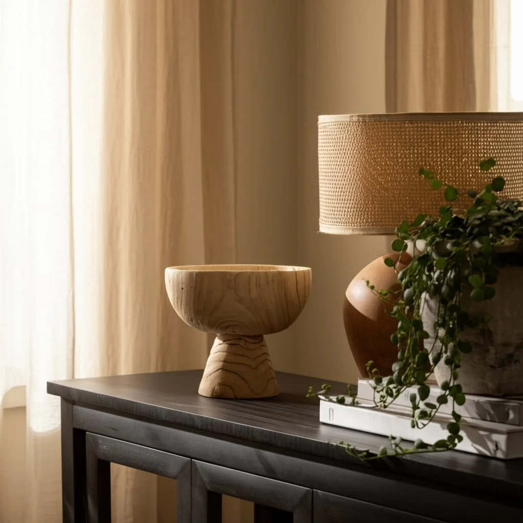 Wood, 8" Bowl W/ Stand, Natural - Image 10