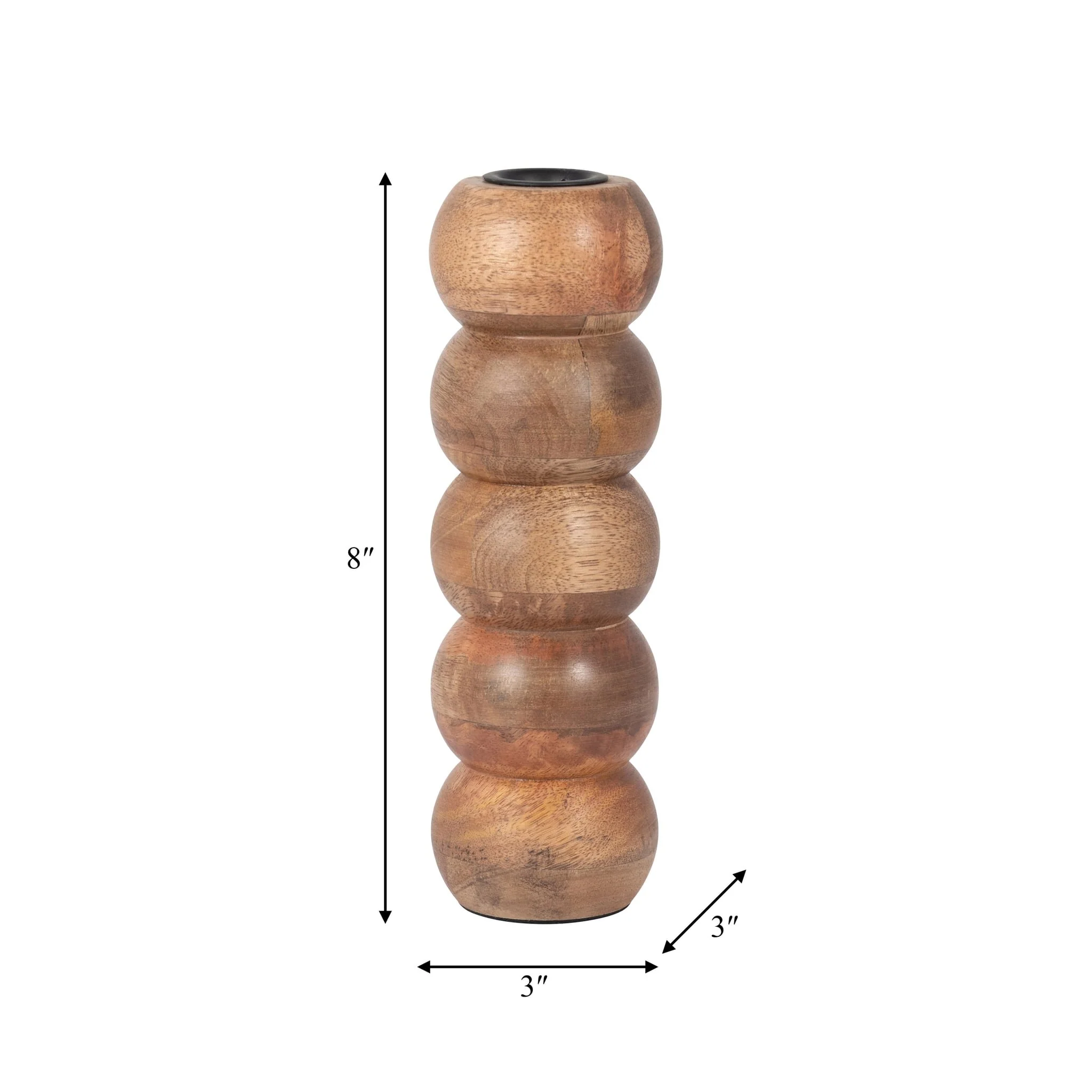 Wood, 8" Ribbed Votive Holder, Natural - Image 8