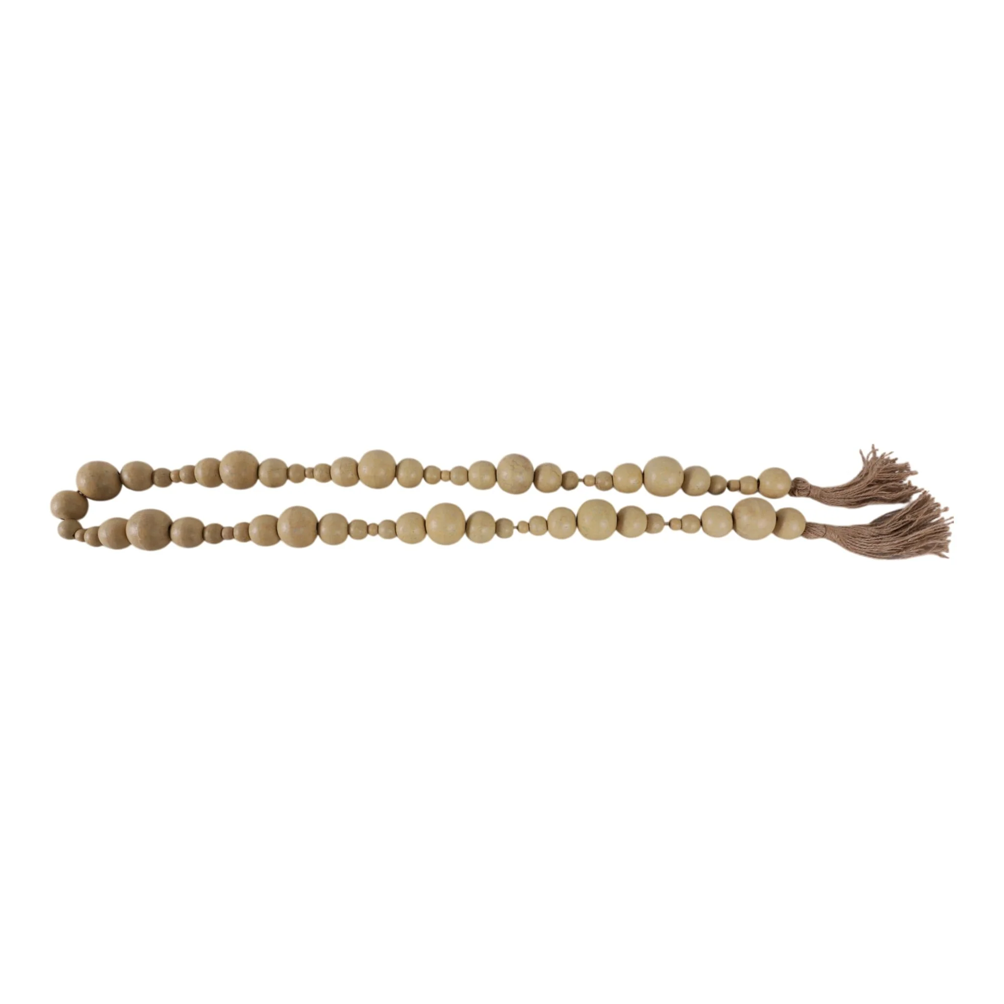 Wood, 84x2 Stonewash Bead Garland, Ivory - Image 4
