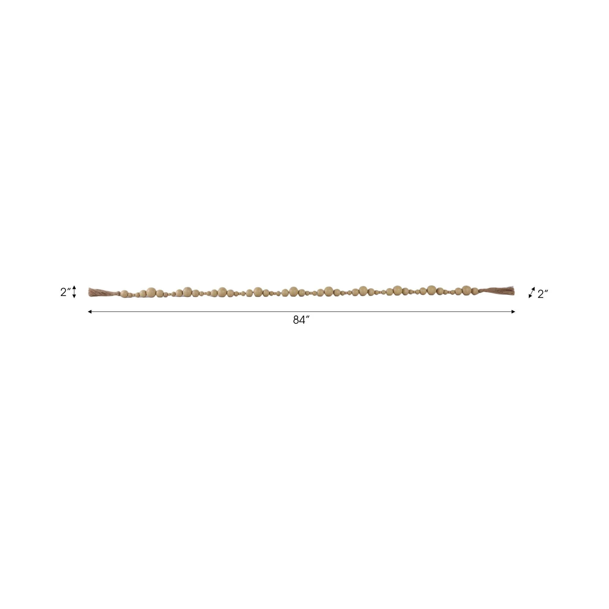 Wood, 84x2 Stonewash Bead Garland, Ivory - Image 8
