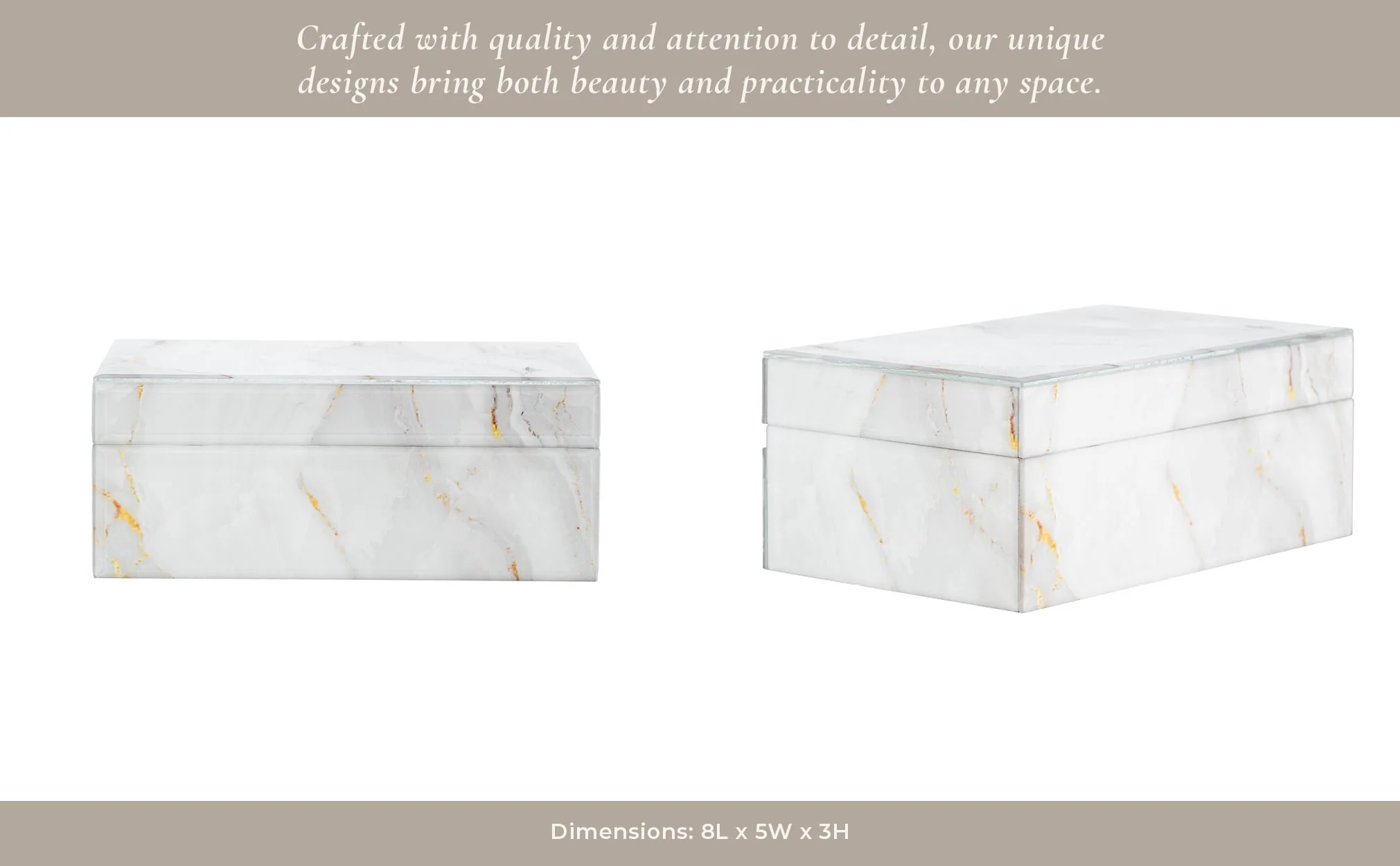 Wood, 8x5 Abstract Box, White - Image 15