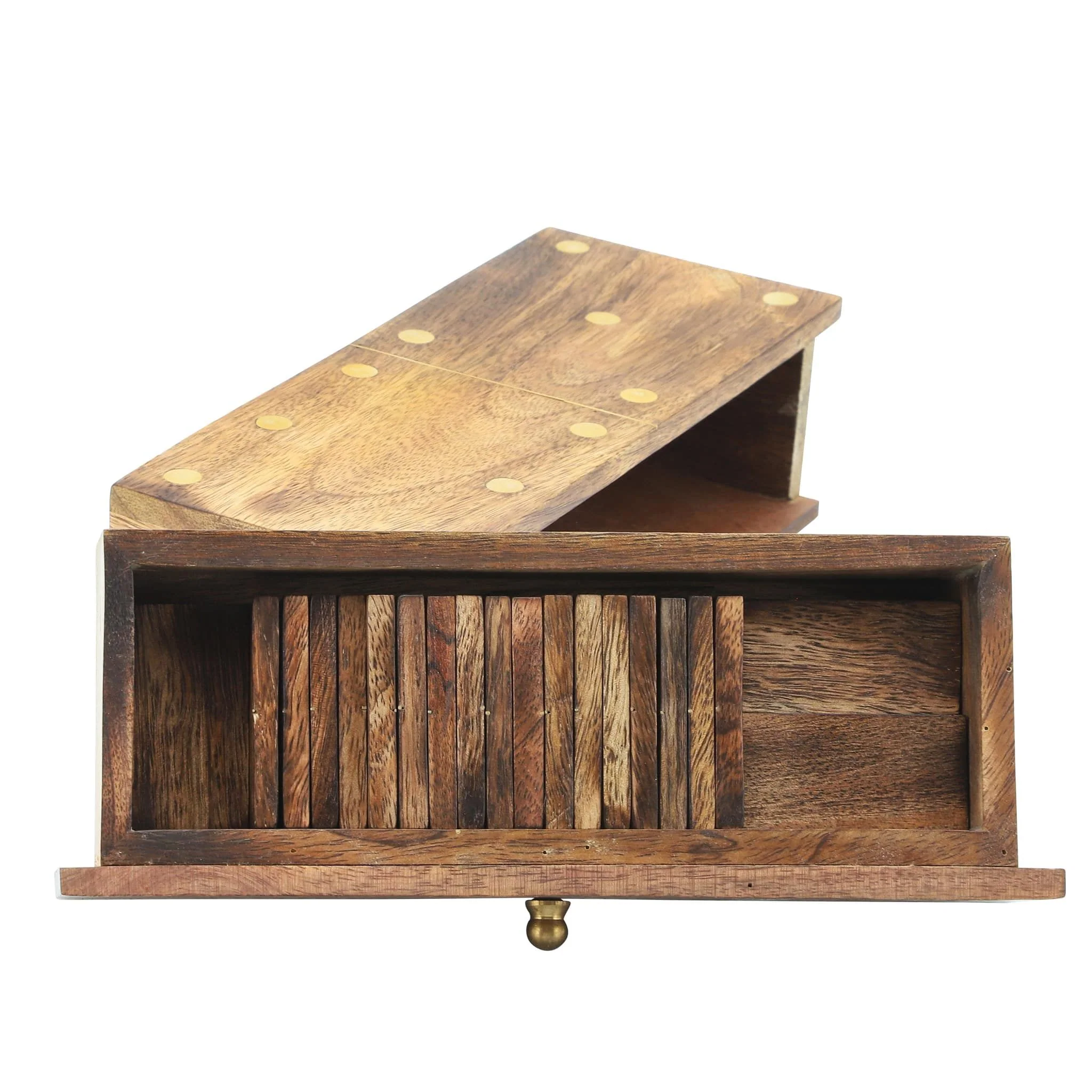 Wood, 9x3 Dominoes, Brown - Image 5