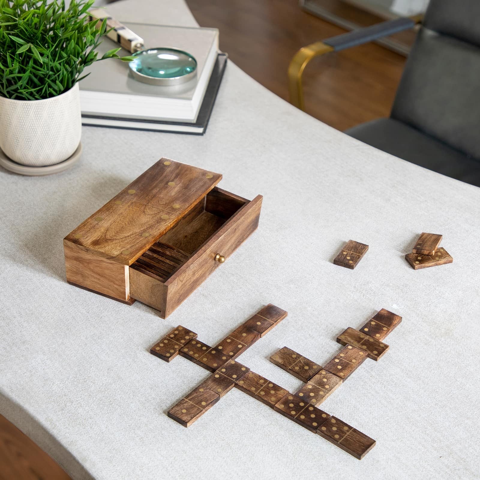 Wood, 9x3 Dominoes, Brown - Image 8