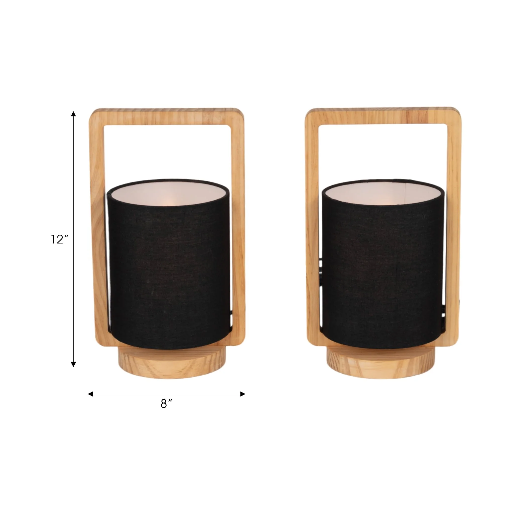 Wood,s/2,11"h, Cylndr Tbl Lmps,nature Wood/blk - Image 8